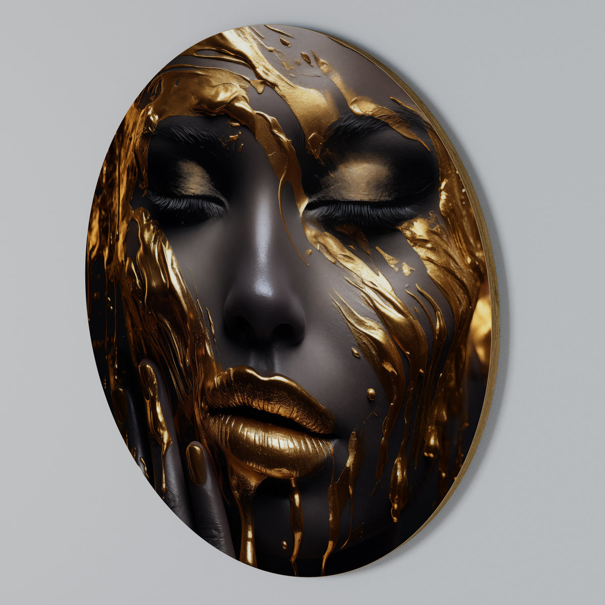 GOLDEN GODDESS Στρογγυλός πίνακας ζωγραφικής