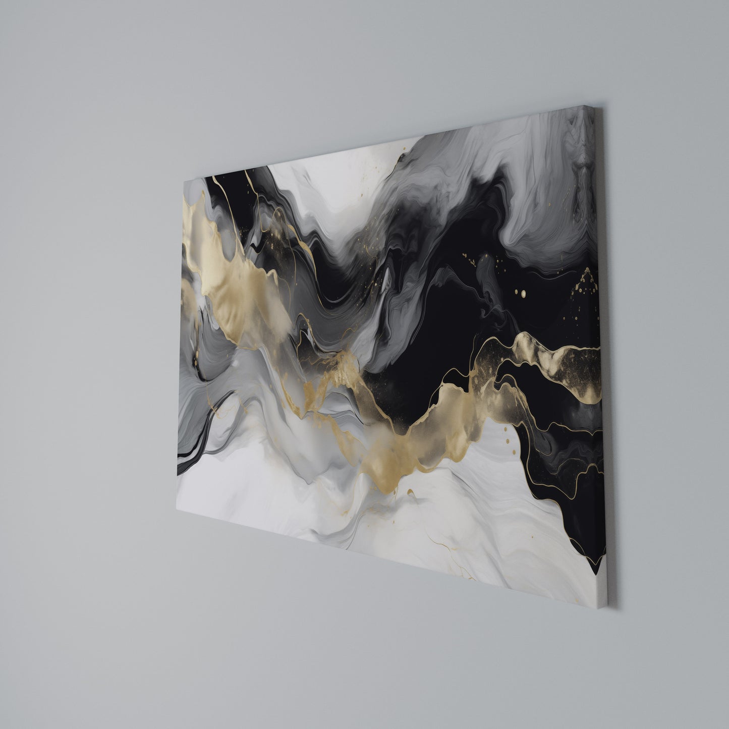 BLACK AND WHITE CONFLUENCE Horizontal Canvas Print