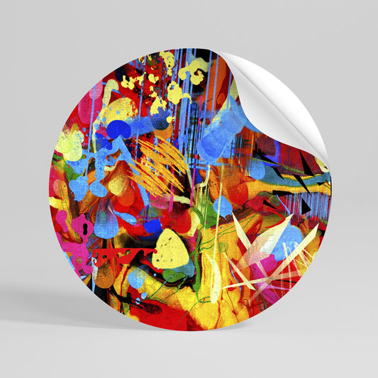 ABSTRACT RHAPSODY Αυτοκόλλητη Αφίσα στρογγυλή