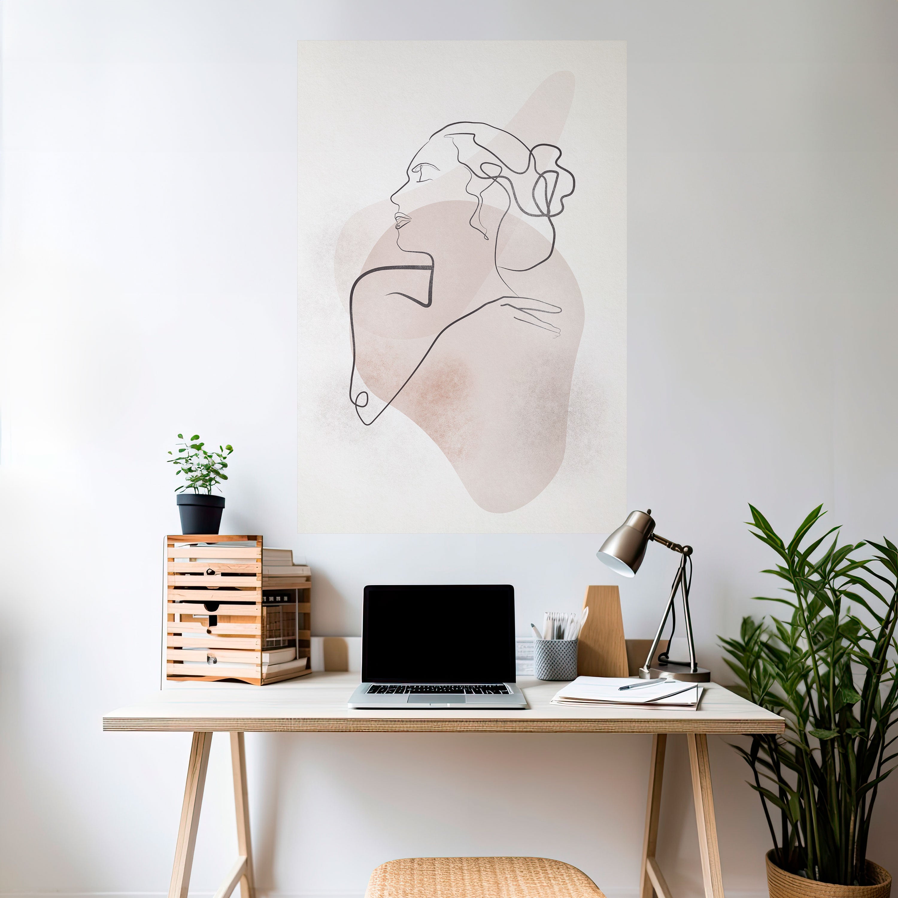 GRACEFUL LINES Peel and Stick Vertical Poster