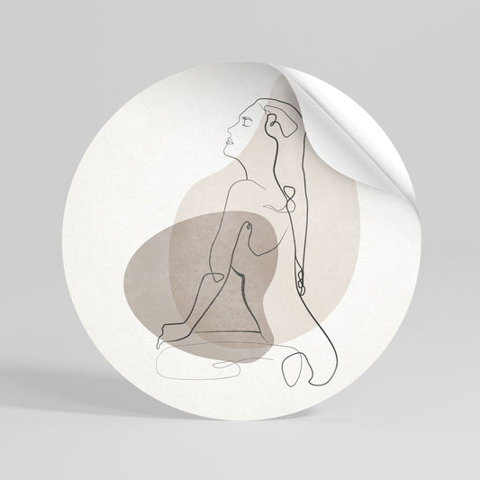 CONTOURS OF BEAUTY Αυτοκόλλητη Αφίσα στρογγυλή