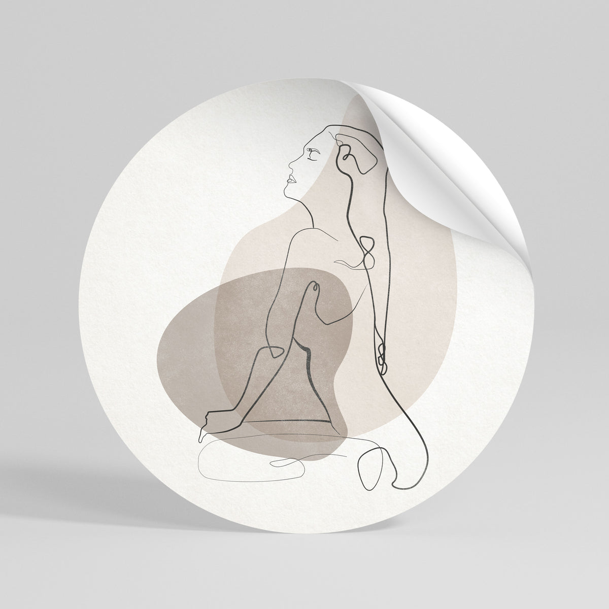 CONTOURS OF BEAUTY Αυτοκόλλητη Αφίσα στρογγυλή