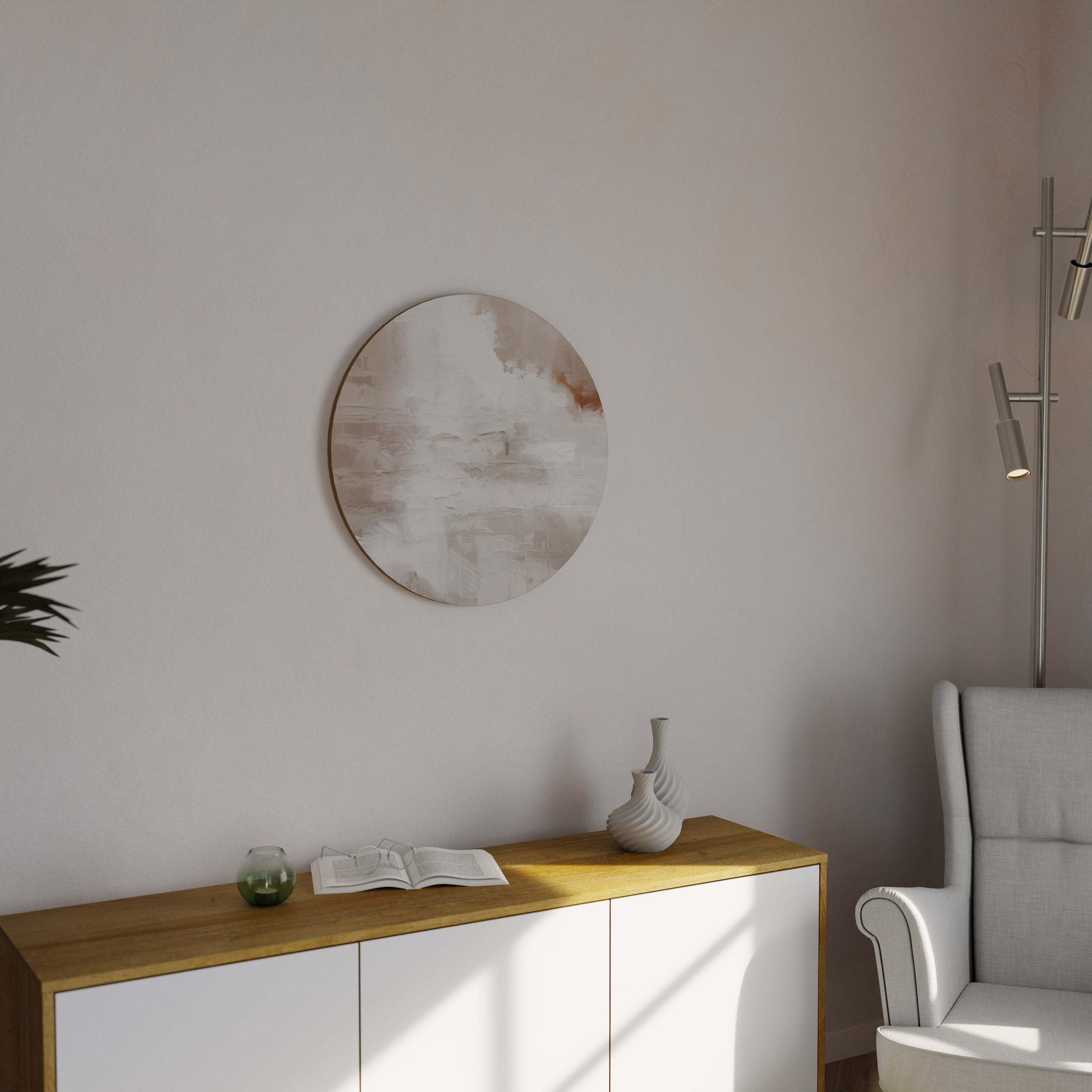 Στρογγυλή Τέχνη Τοίχου BLUSH SERENITY