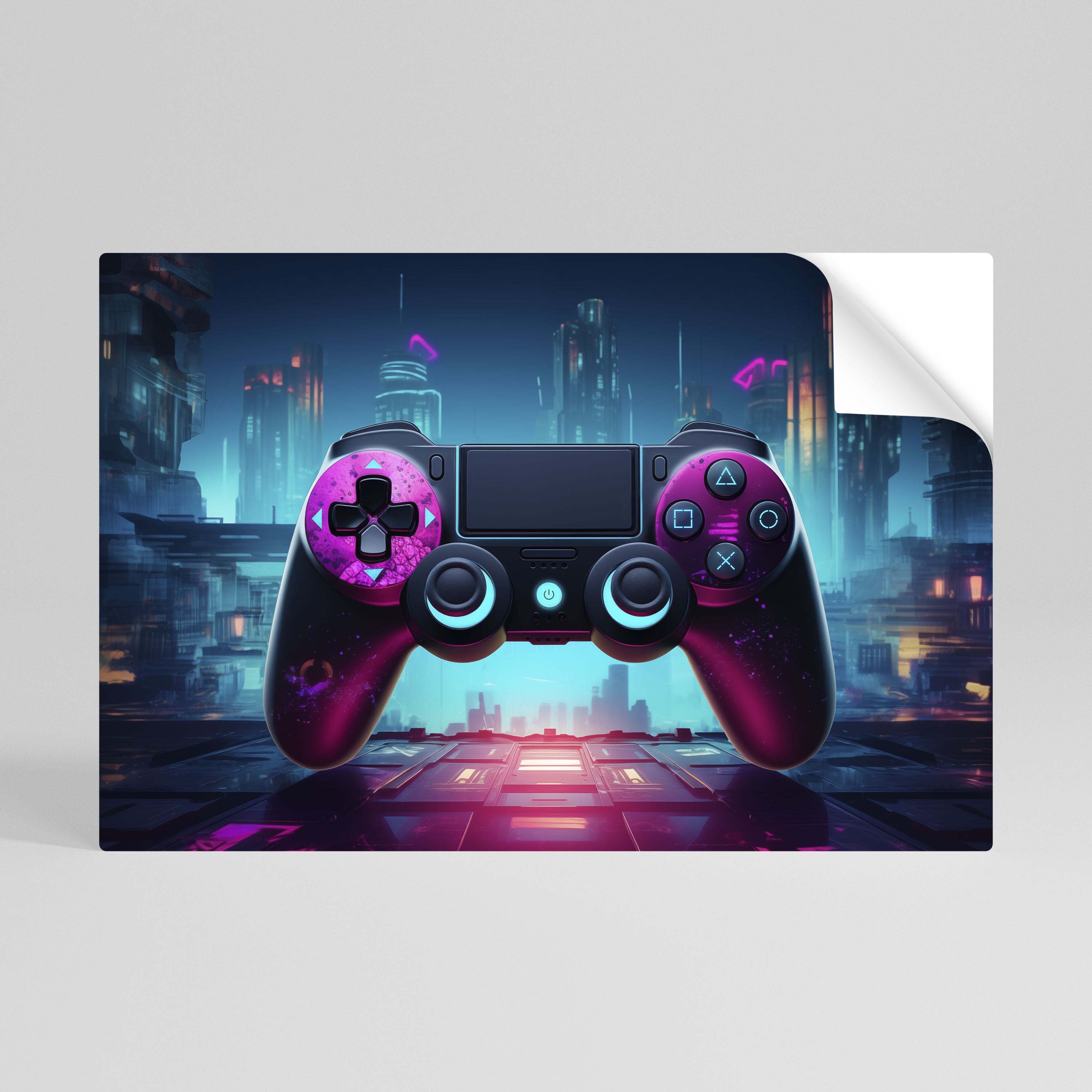 SYNTHWAVE PAD Peel and Stick Horizontal Poster