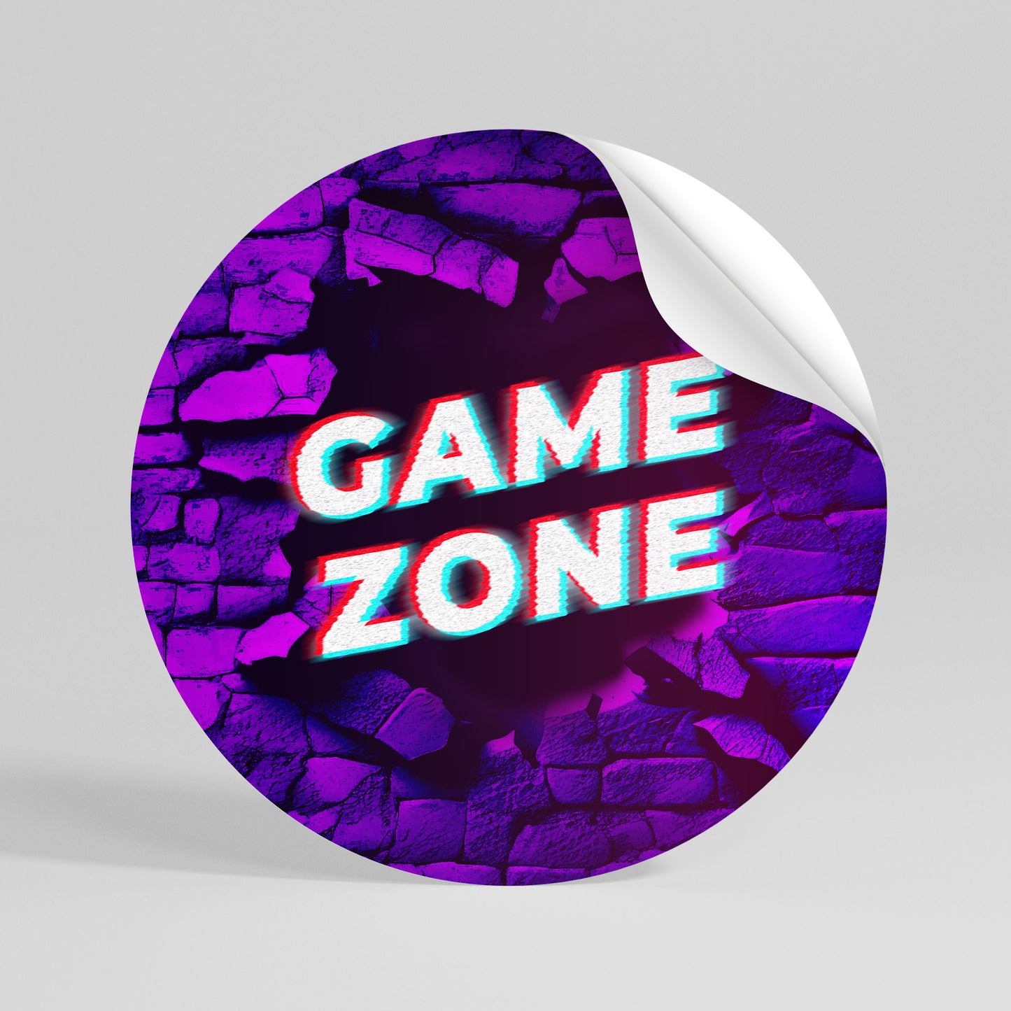 LUMINOUS GAME ZONE Αυτοκόλλητη Αφίσα στρογγυλή