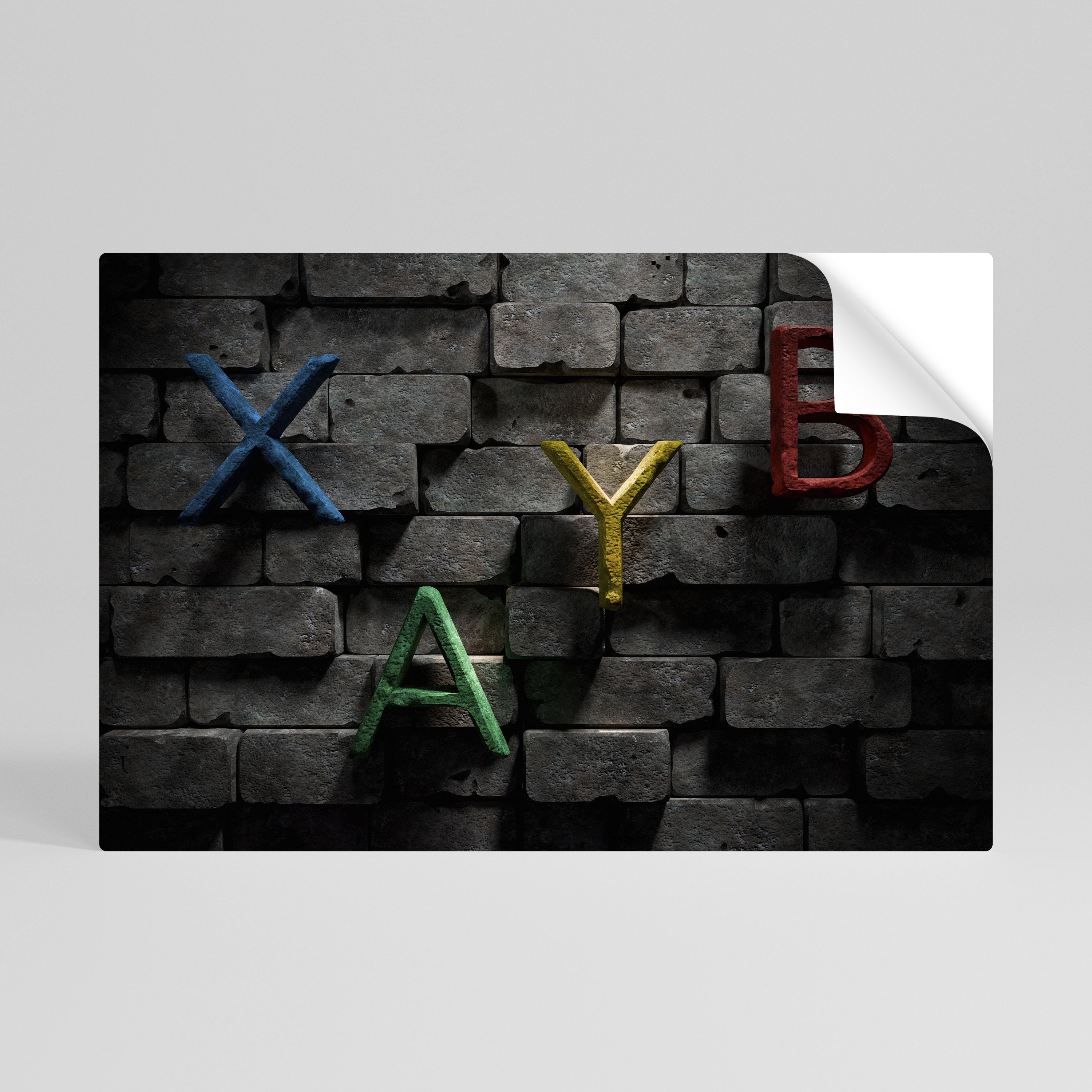 GAMER BRICK LETTERS Οριζόντια αφίσα με γράμματα από τούβλα, ξεφλουδίστε και κολλήστε
