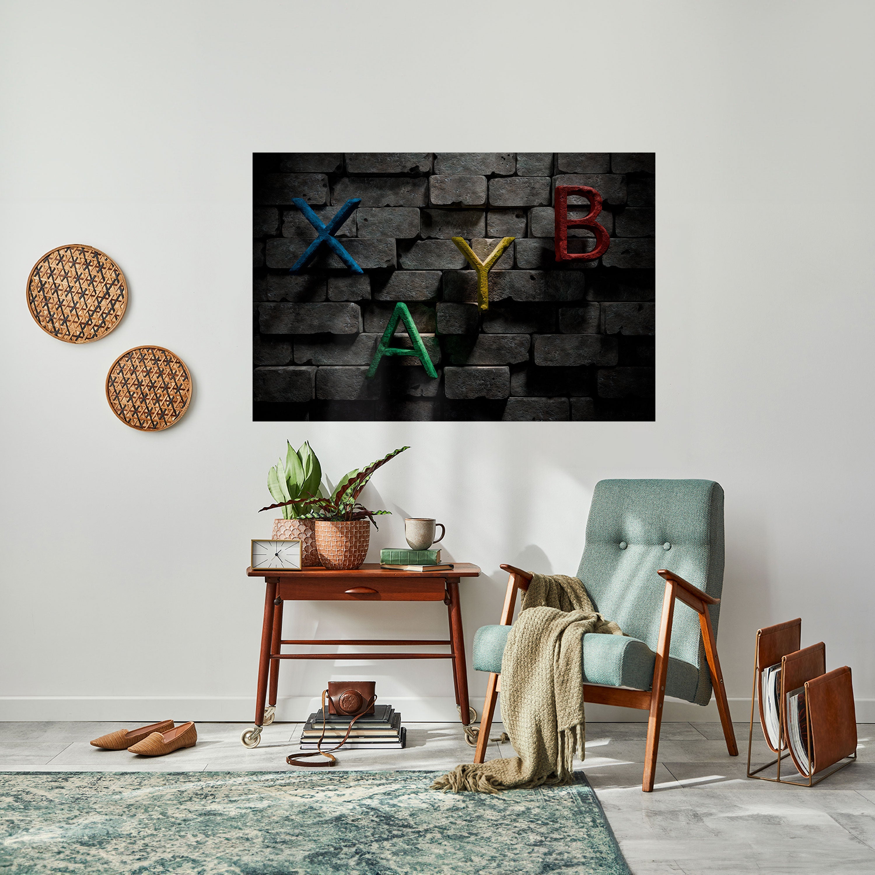 GAMER BRICK LETTERS Οριζόντια αφίσα με γράμματα από τούβλα, ξεφλουδίστε και κολλήστε