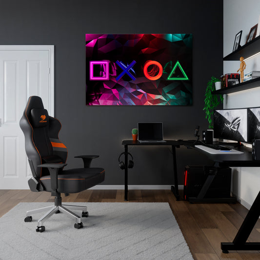 GEOMETRIC GAMER ICONS Horizontal Canvas Print