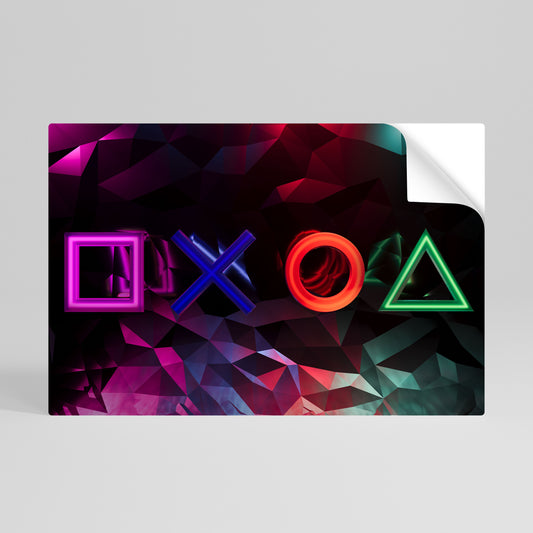 GEOMETRIC GAMER ICONS Αυτοκόλλητη Αφίσα οριζόντια