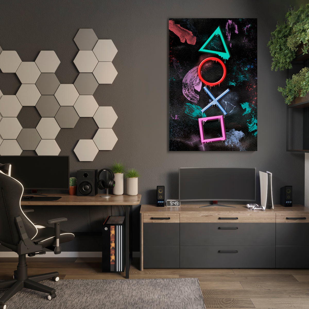 UPRISING NEON ICONS Κατακόρυφος Πίνακας σε Καμβά