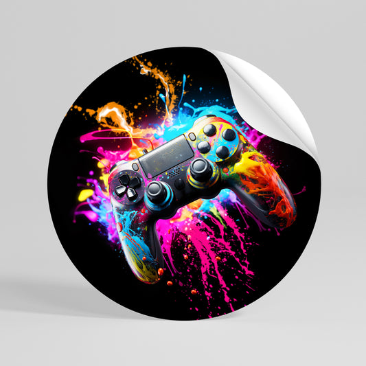 GAMING LUSH Αυτοκόλλητη Αφίσα στρογγυλή