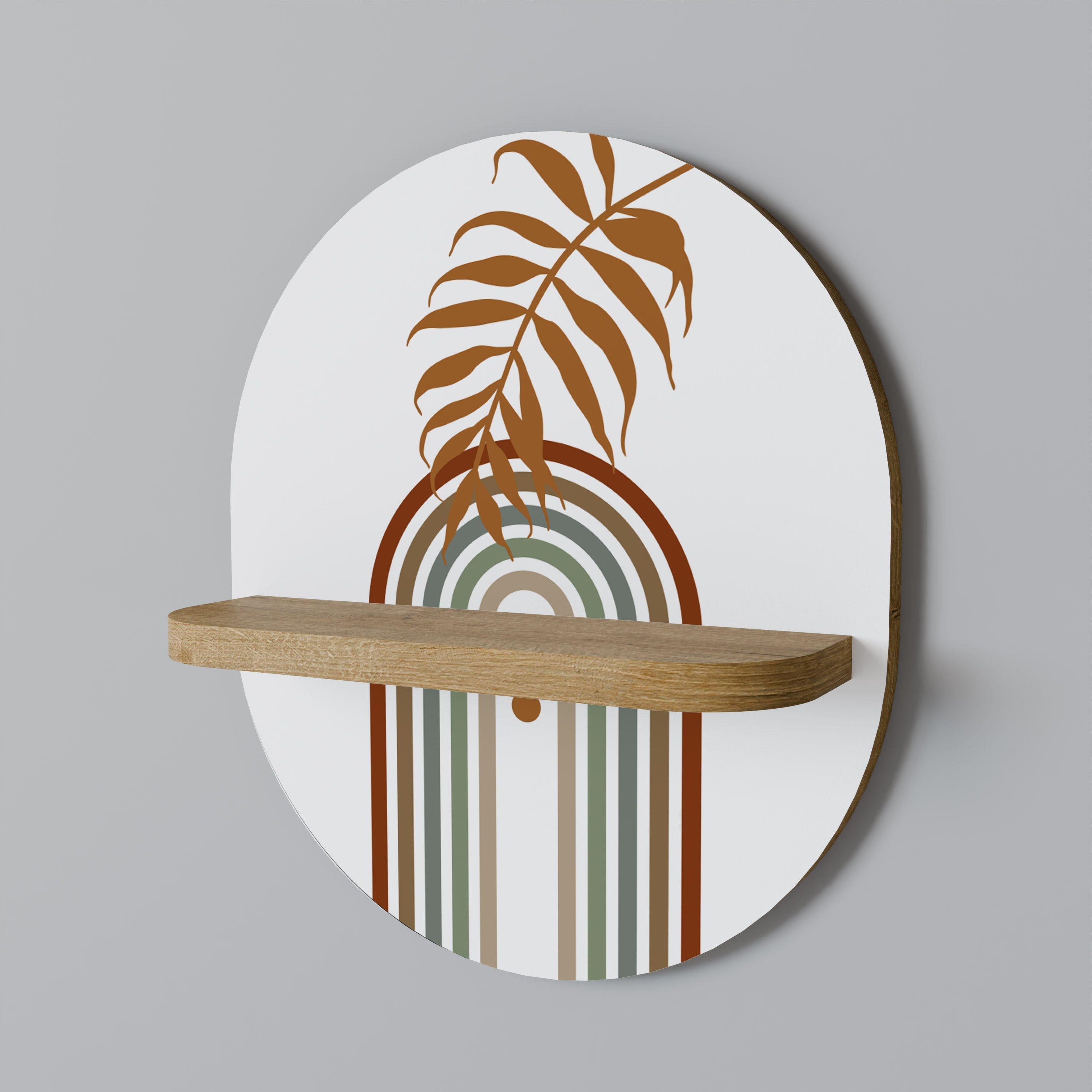 Οβάλ Ράφι LEAF ON THE TOP σε Στυλ Δρυός