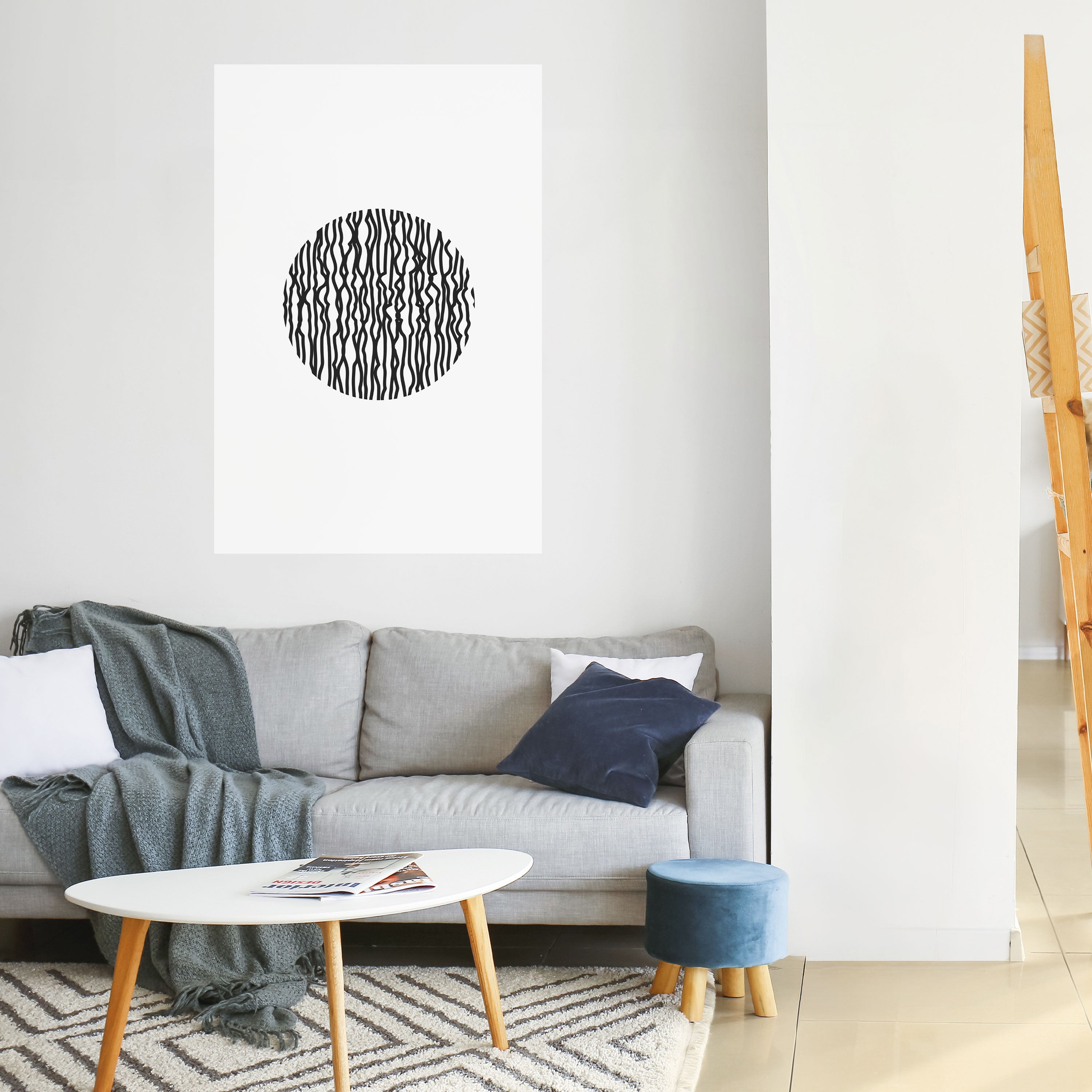 LUNA LINES Peel and Stick Vertical Poster