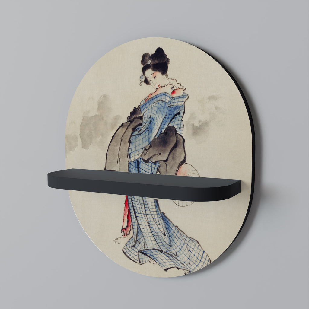 Οβάλ Ράφι GEISHA FANTASY σε Μαύρο Φινίρισμα