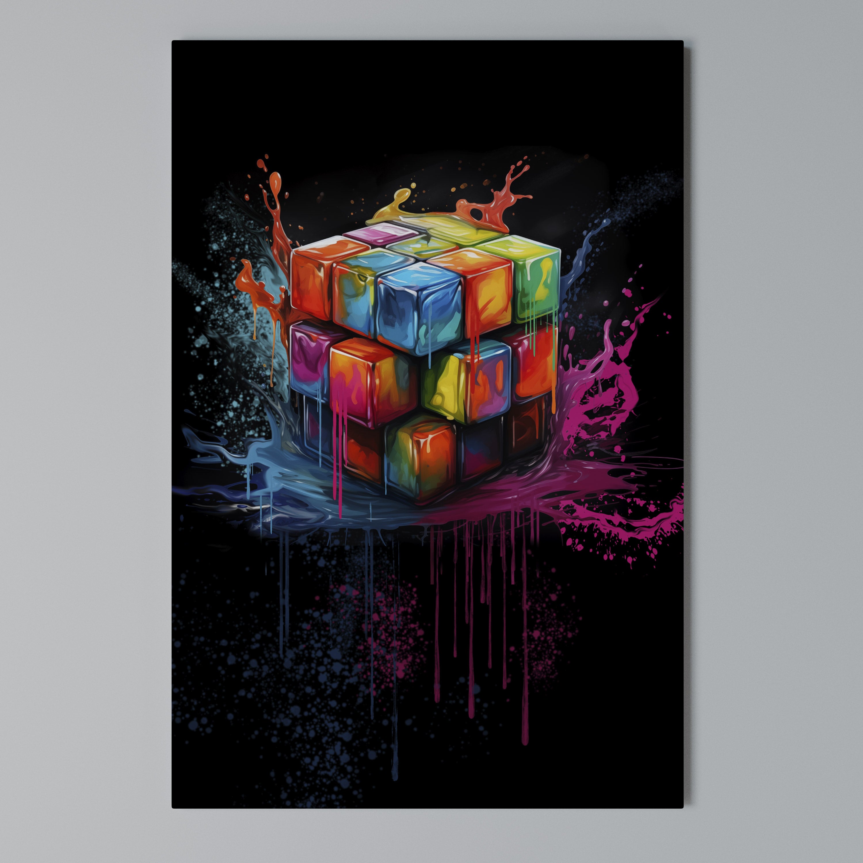 CUBE FUSION Κατακόρυφος Πίνακας σε Καμβά