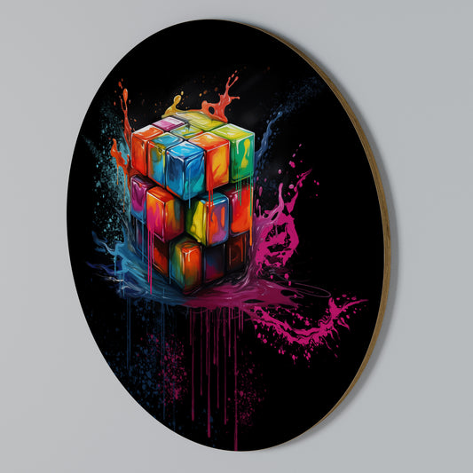 CUBE FUSION Στρογγυλός πίνακας ζωγραφικής