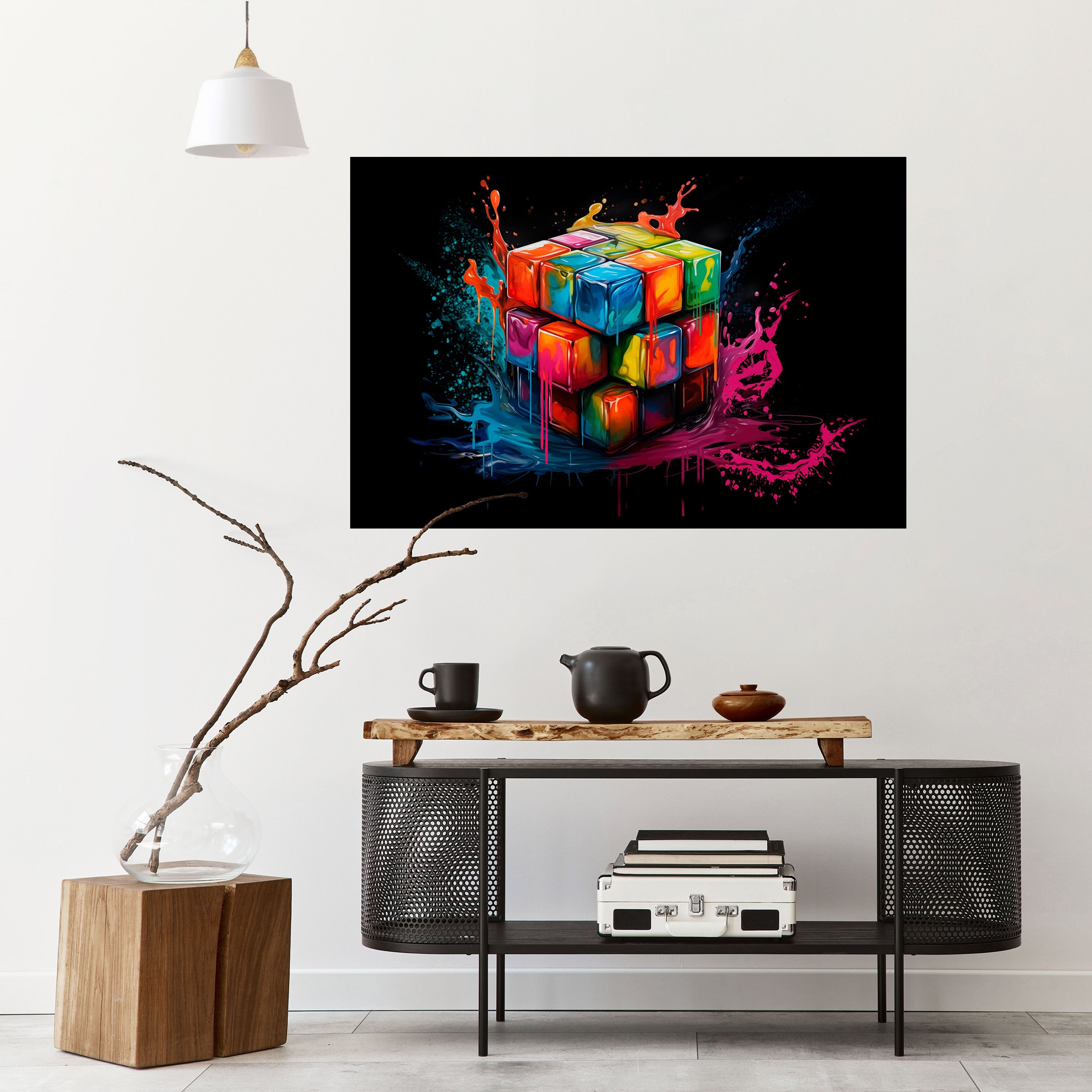 Οριζόντια αφίσα CUBE FUSION με δυνατότητα ξεφλουδίσματος και κολλήματος