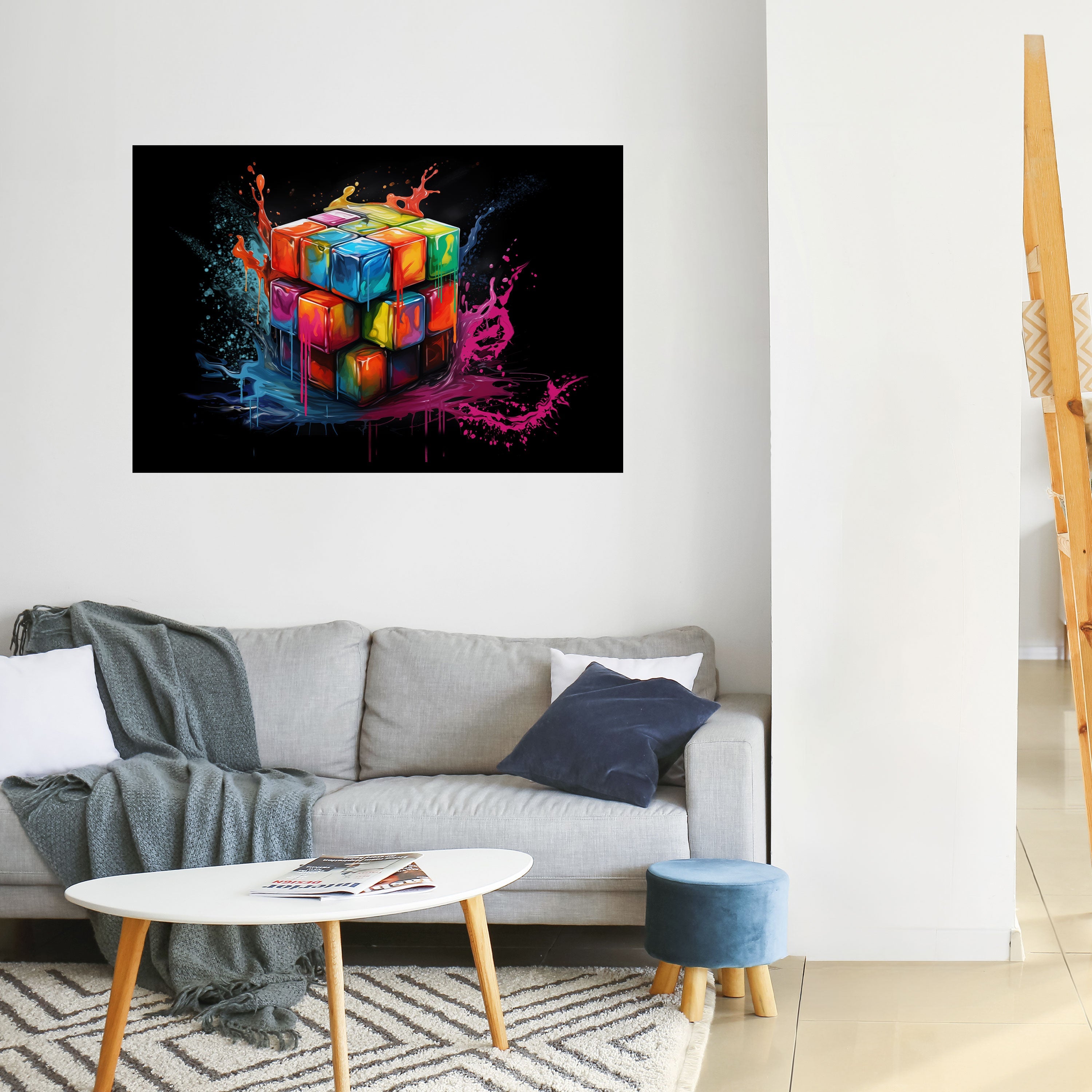 Οριζόντια αφίσα CUBE FUSION με δυνατότητα ξεφλουδίσματος και κολλήματος