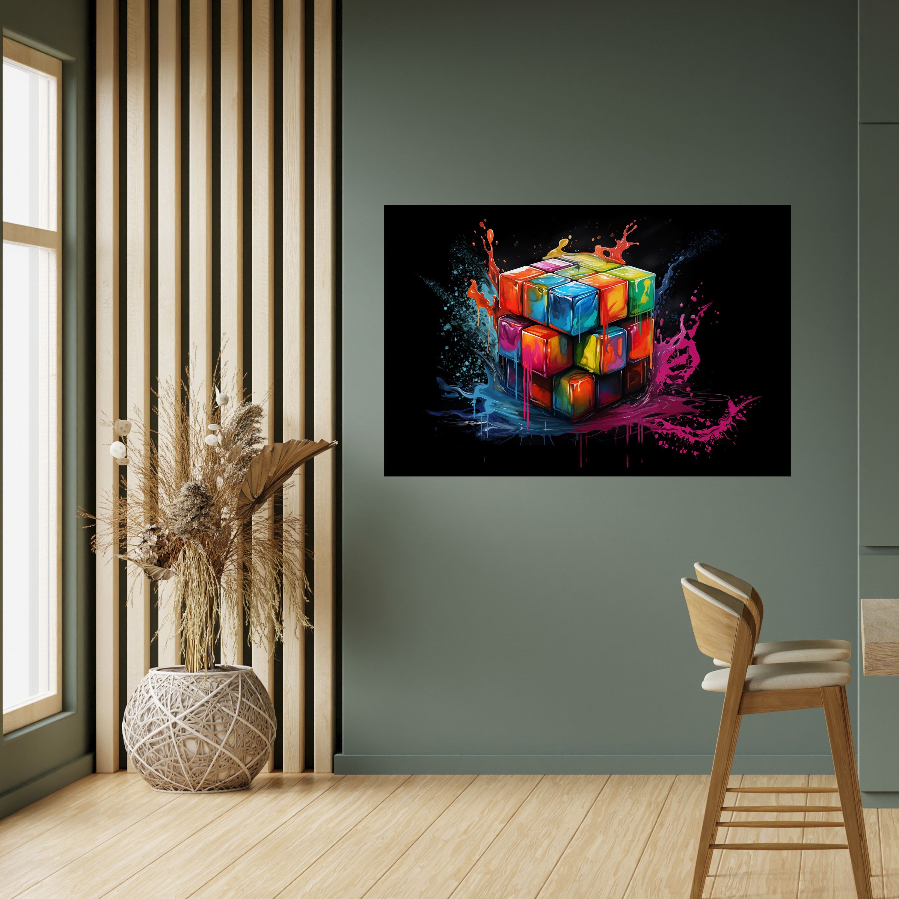 Οριζόντια αφίσα CUBE FUSION με δυνατότητα ξεφλουδίσματος και κολλήματος