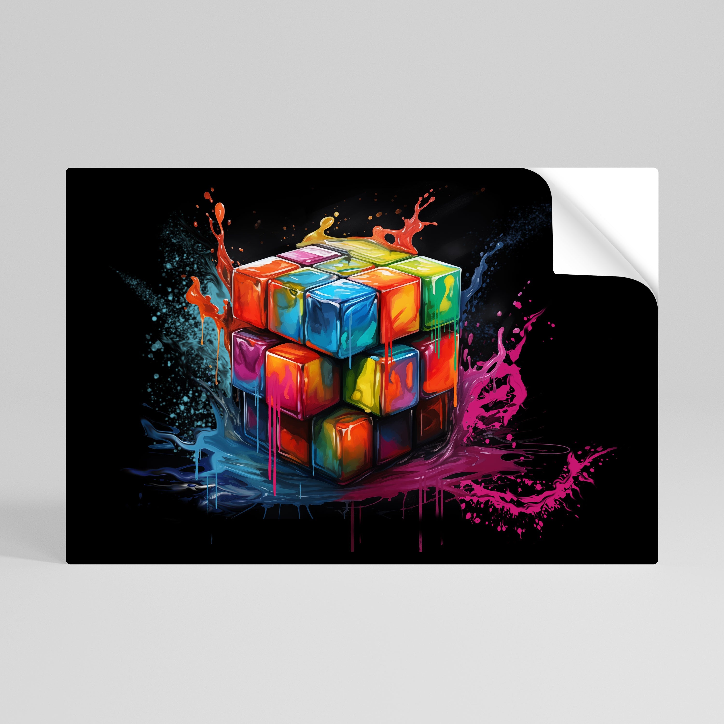 Οριζόντια αφίσα CUBE FUSION με δυνατότητα ξεφλουδίσματος και κολλήματος