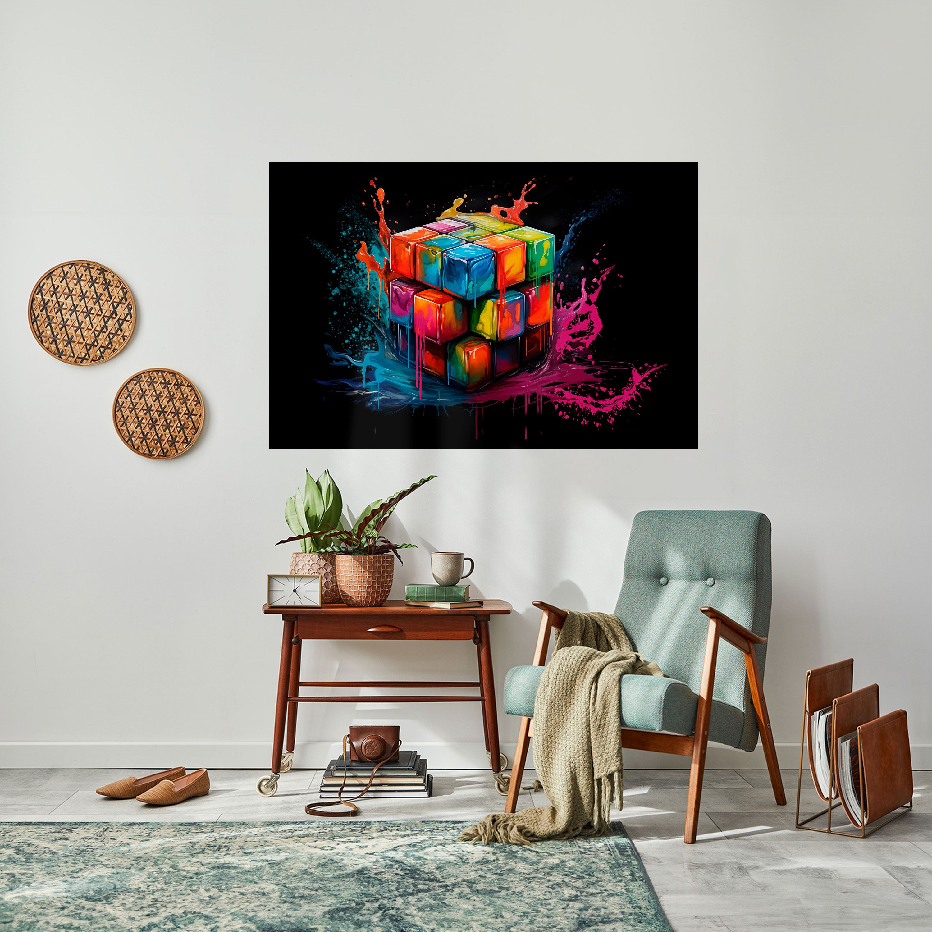 Οριζόντια αφίσα CUBE FUSION με δυνατότητα ξεφλουδίσματος και κολλήματος