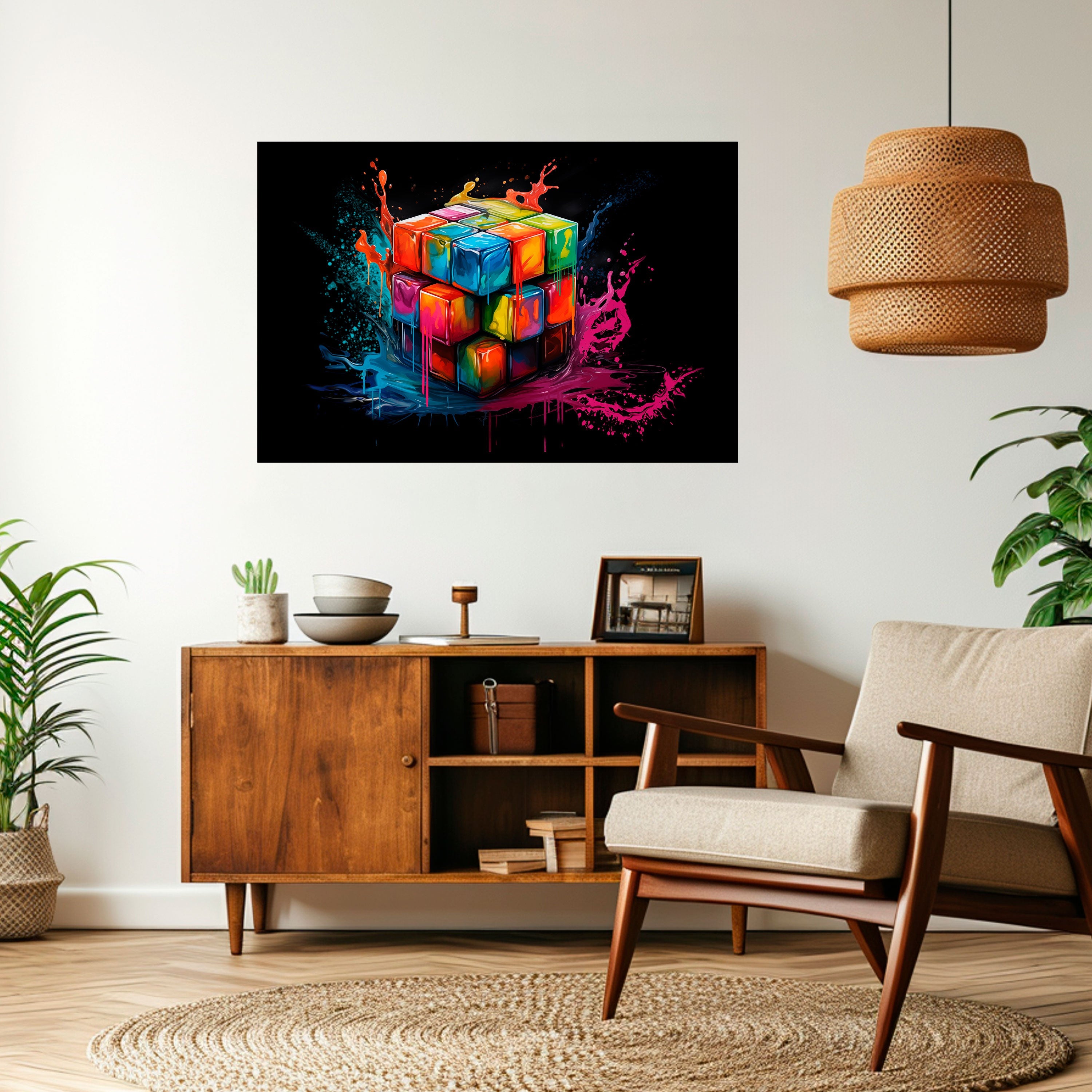 Οριζόντια αφίσα CUBE FUSION με δυνατότητα ξεφλουδίσματος και κολλήματος