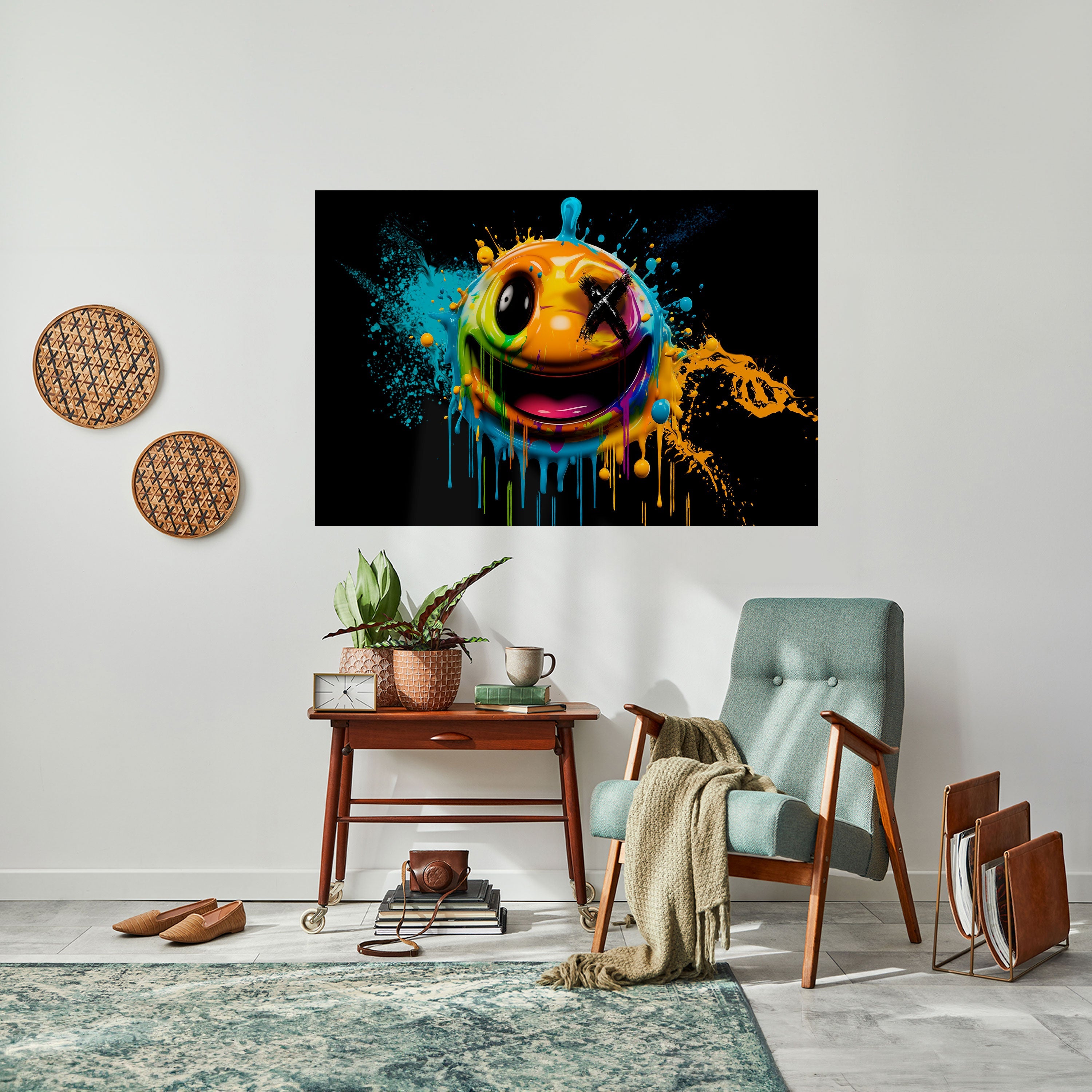 TRIPPY HAPPINESS Οριζόντια αφίσα με ξεφλούδισμα και κολλήματα