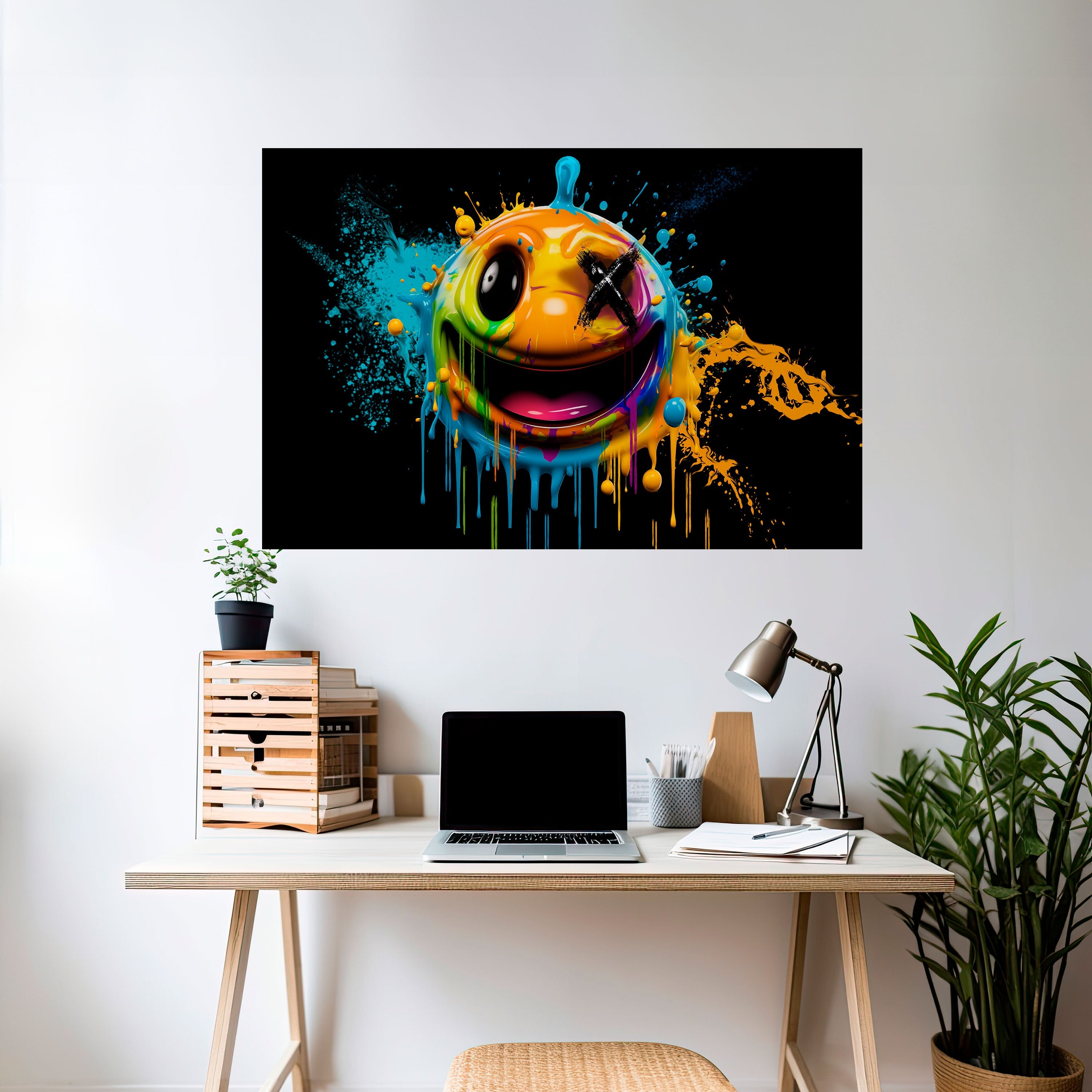 TRIPPY HAPPINESS Οριζόντια αφίσα με ξεφλούδισμα και κολλήματα