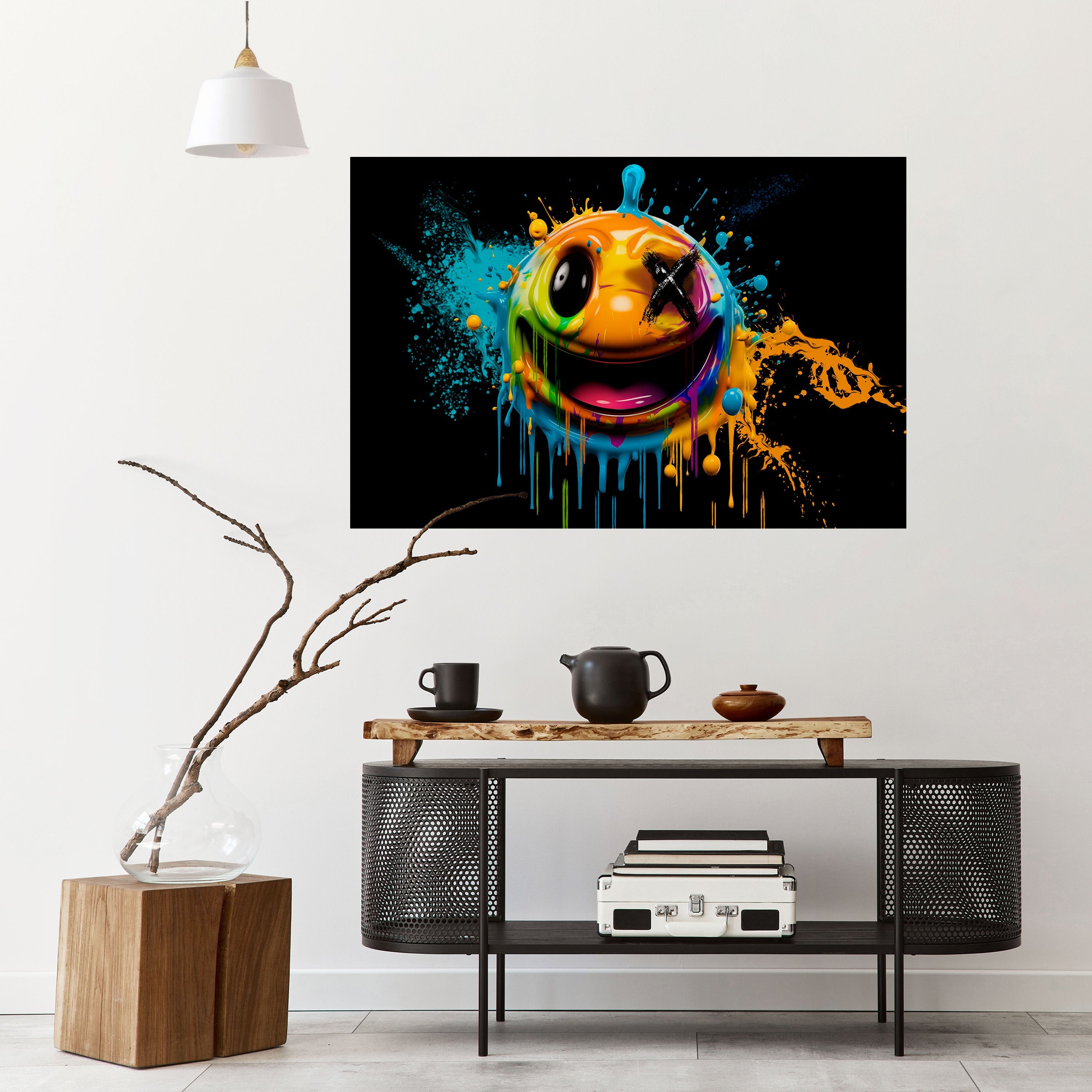 TRIPPY HAPPINESS Οριζόντια αφίσα με ξεφλούδισμα και κολλήματα