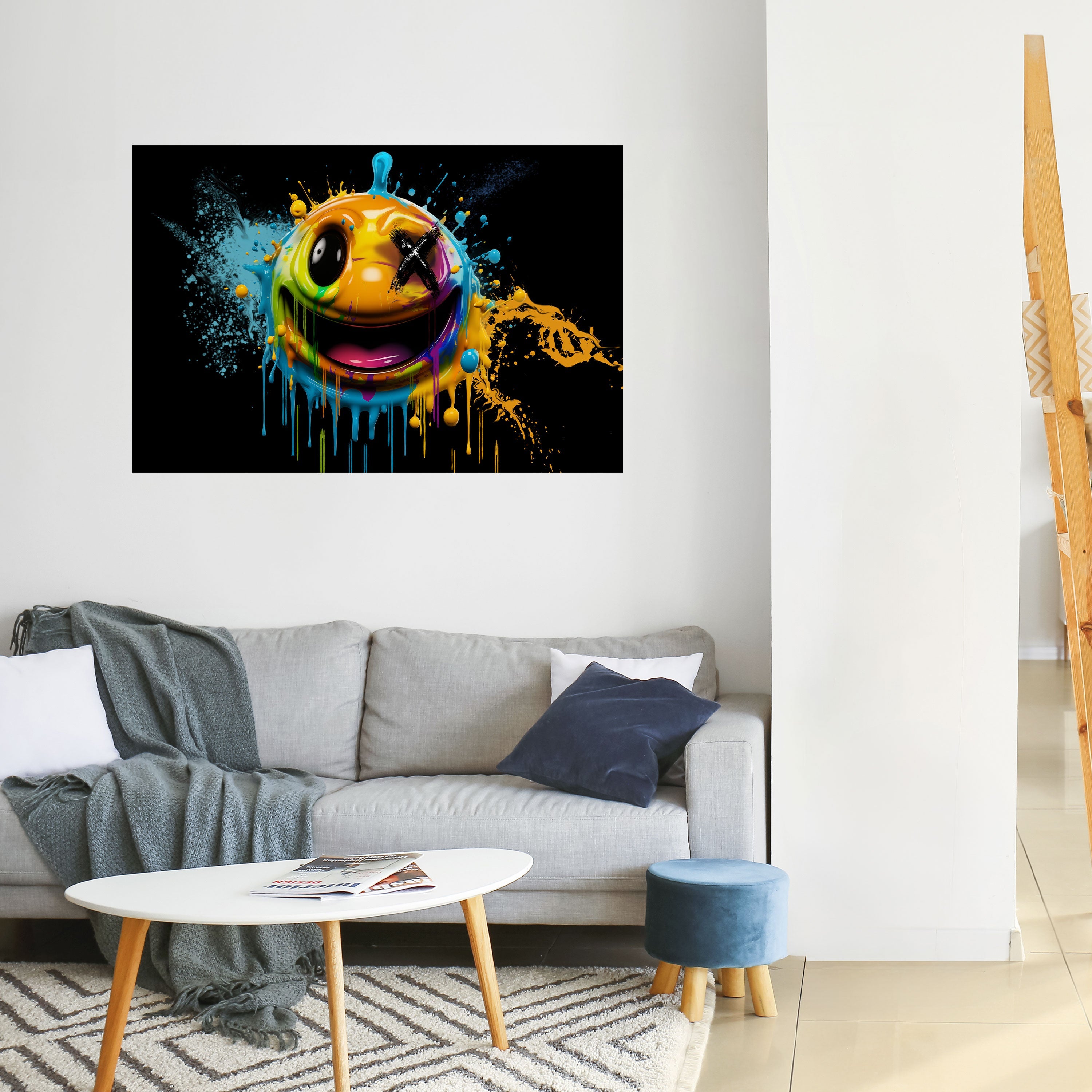 TRIPPY HAPPINESS Οριζόντια αφίσα με ξεφλούδισμα και κολλήματα