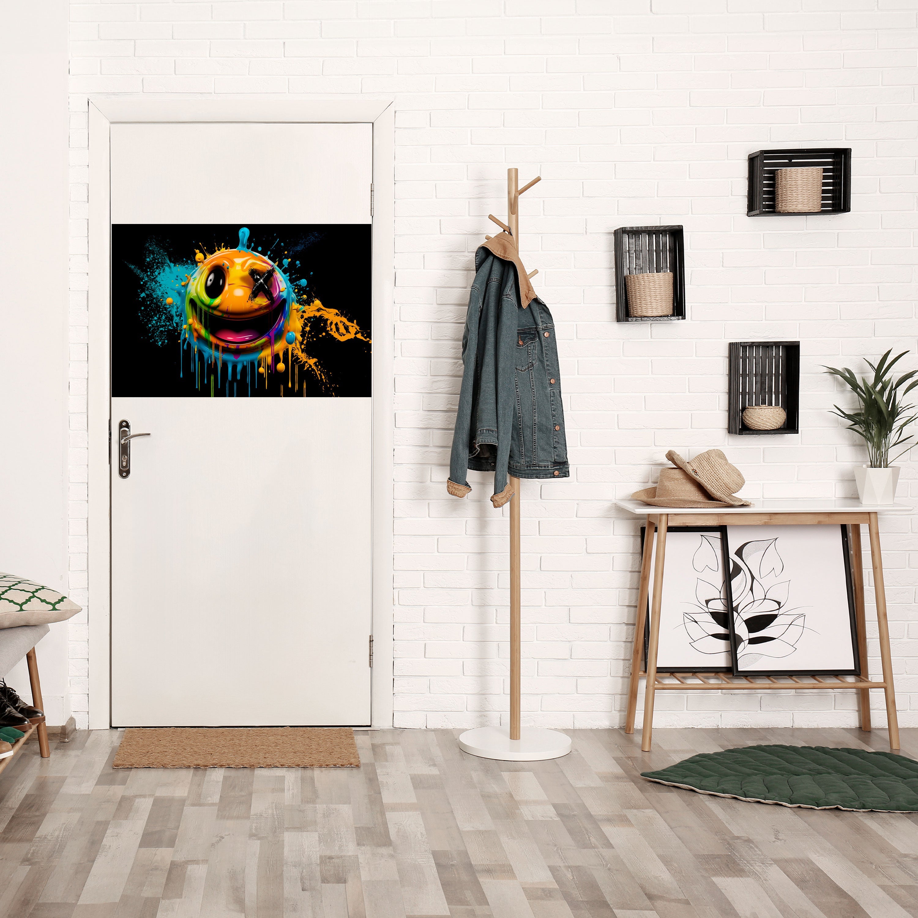 TRIPPY HAPPINESS Οριζόντια αφίσα με ξεφλούδισμα και κολλήματα
