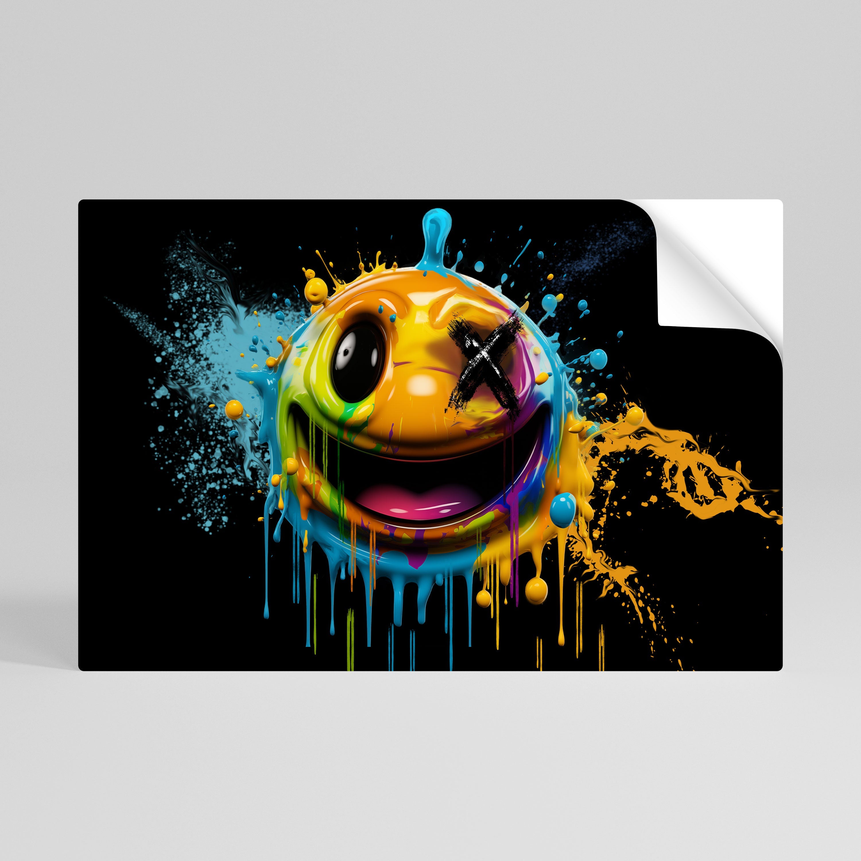 TRIPPY HAPPINESS Οριζόντια αφίσα με ξεφλούδισμα και κολλήματα