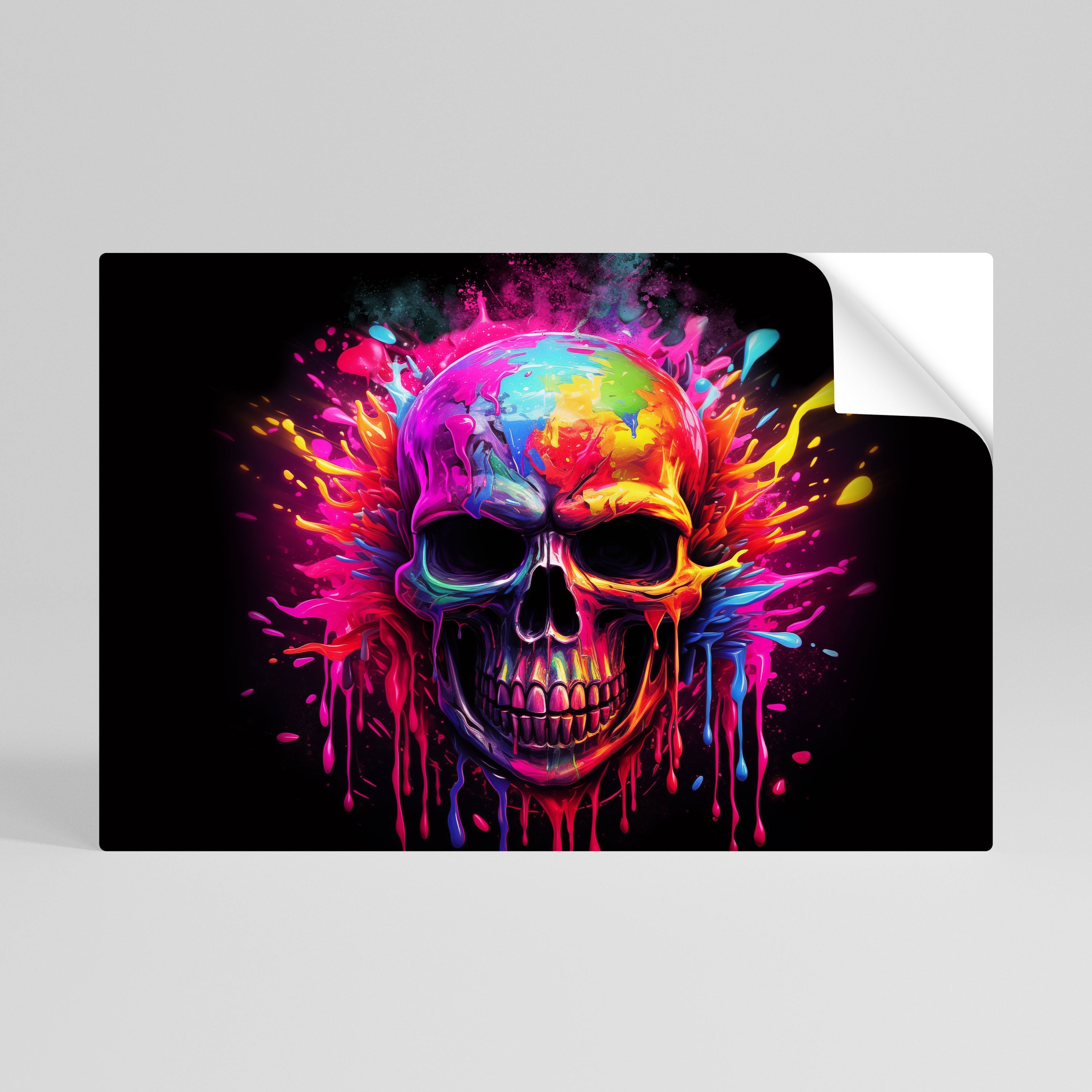 SKULL QUEST Οριζόντια αφίσα με ξεφλουδισμένο και κολλημένο σχέδιο