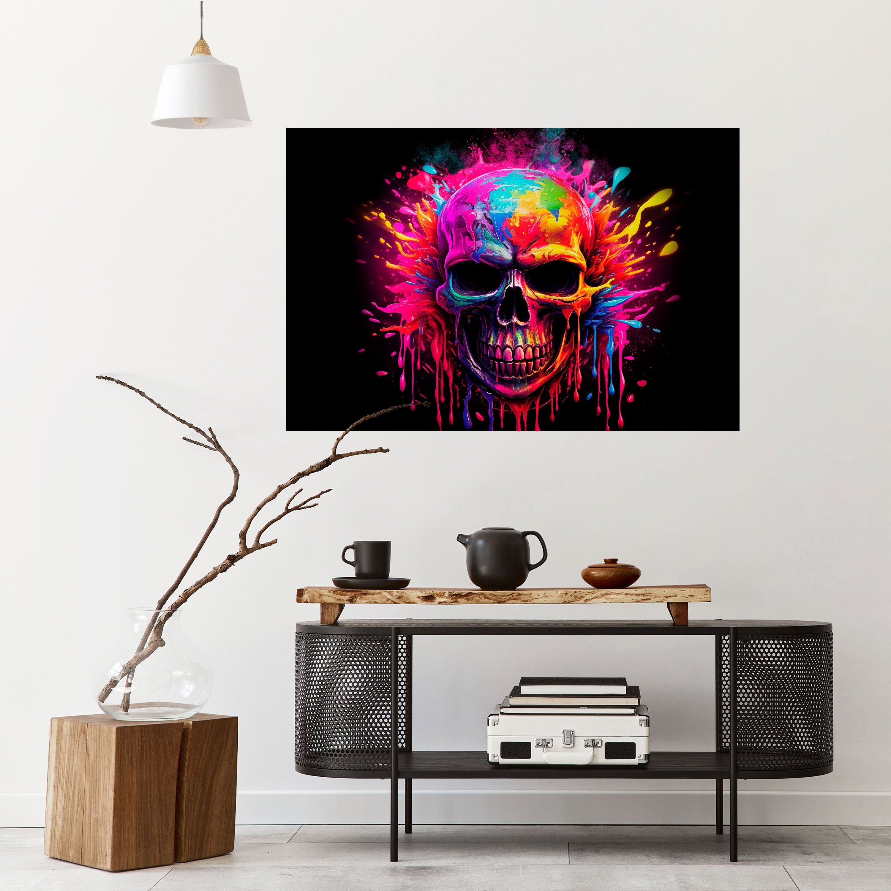 SKULL QUEST Οριζόντια αφίσα με ξεφλουδισμένο και κολλημένο σχέδιο