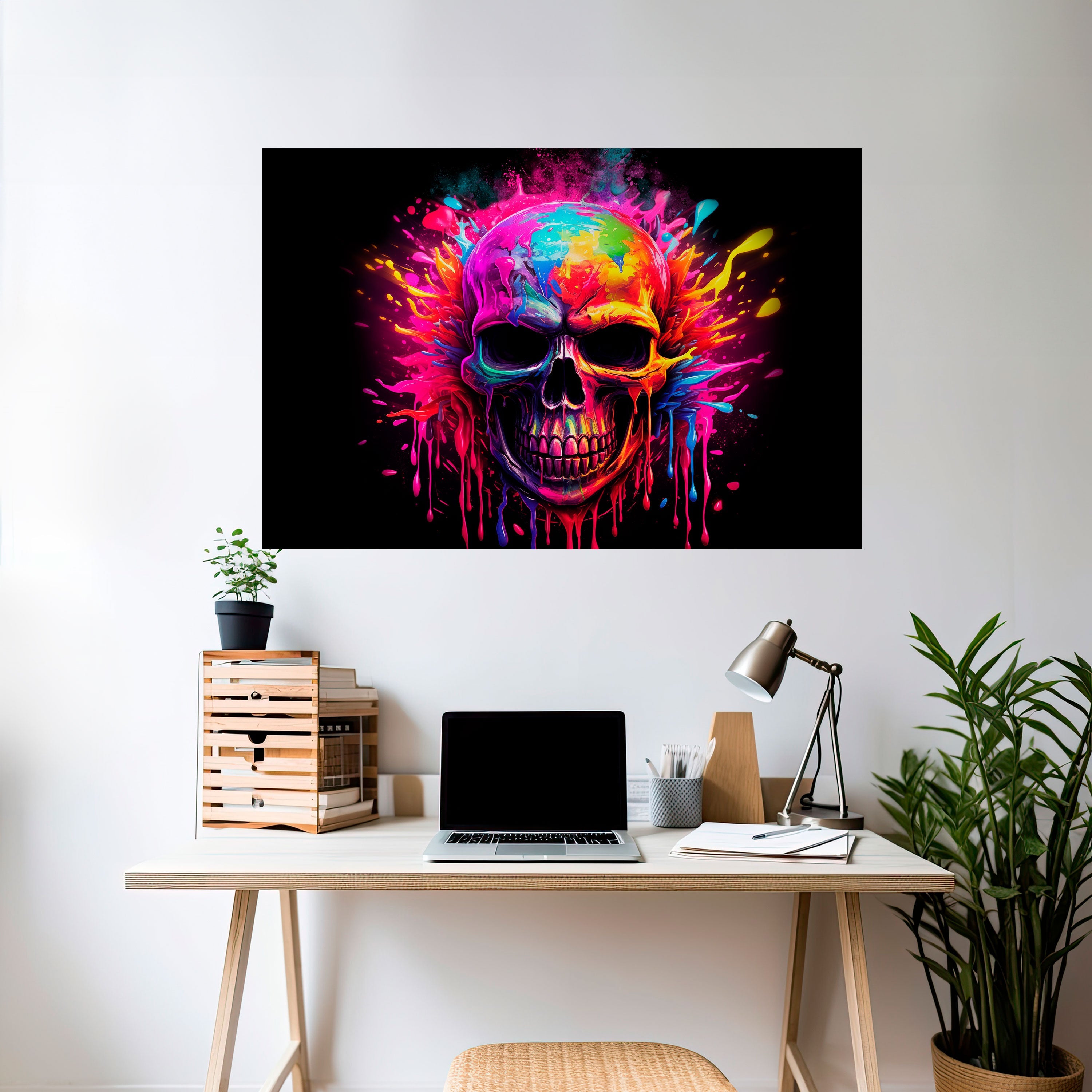 SKULL QUEST Οριζόντια αφίσα με ξεφλουδισμένο και κολλημένο σχέδιο