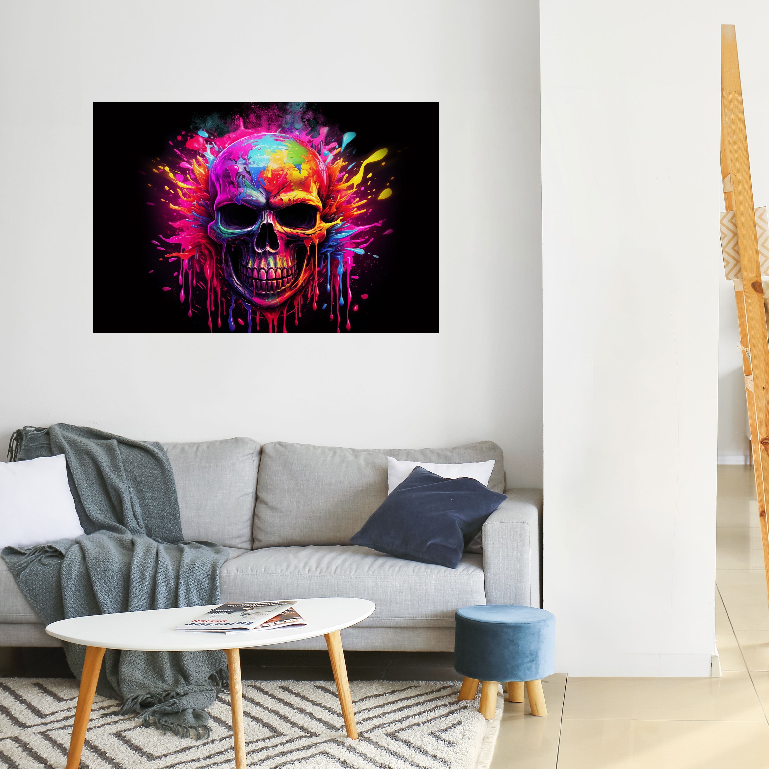 SKULL QUEST Οριζόντια αφίσα με ξεφλουδισμένο και κολλημένο σχέδιο