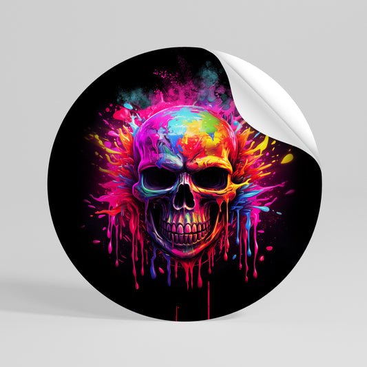 SKULL QUEST Αυτοκόλλητη Αφίσα στρογγυλή