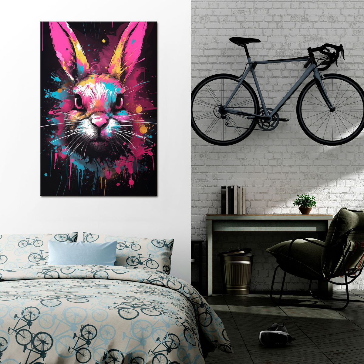 DON'T FOLLOW THE RABBIT Κατακόρυφος Πίνακας σε Καμβά