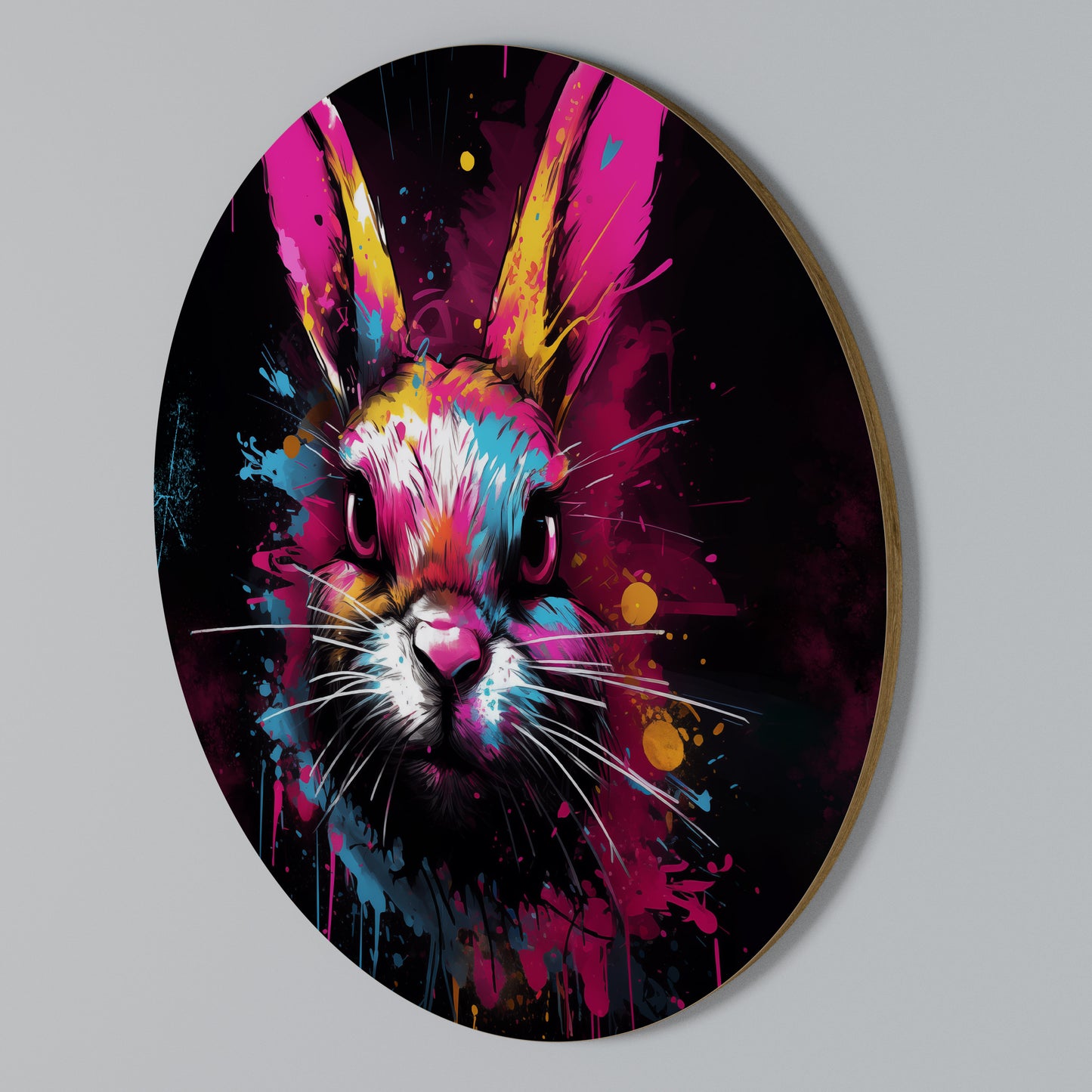 DON'T FOLLOW THE RABBIT Στρογγυλός πίνακας ζωγραφικής
