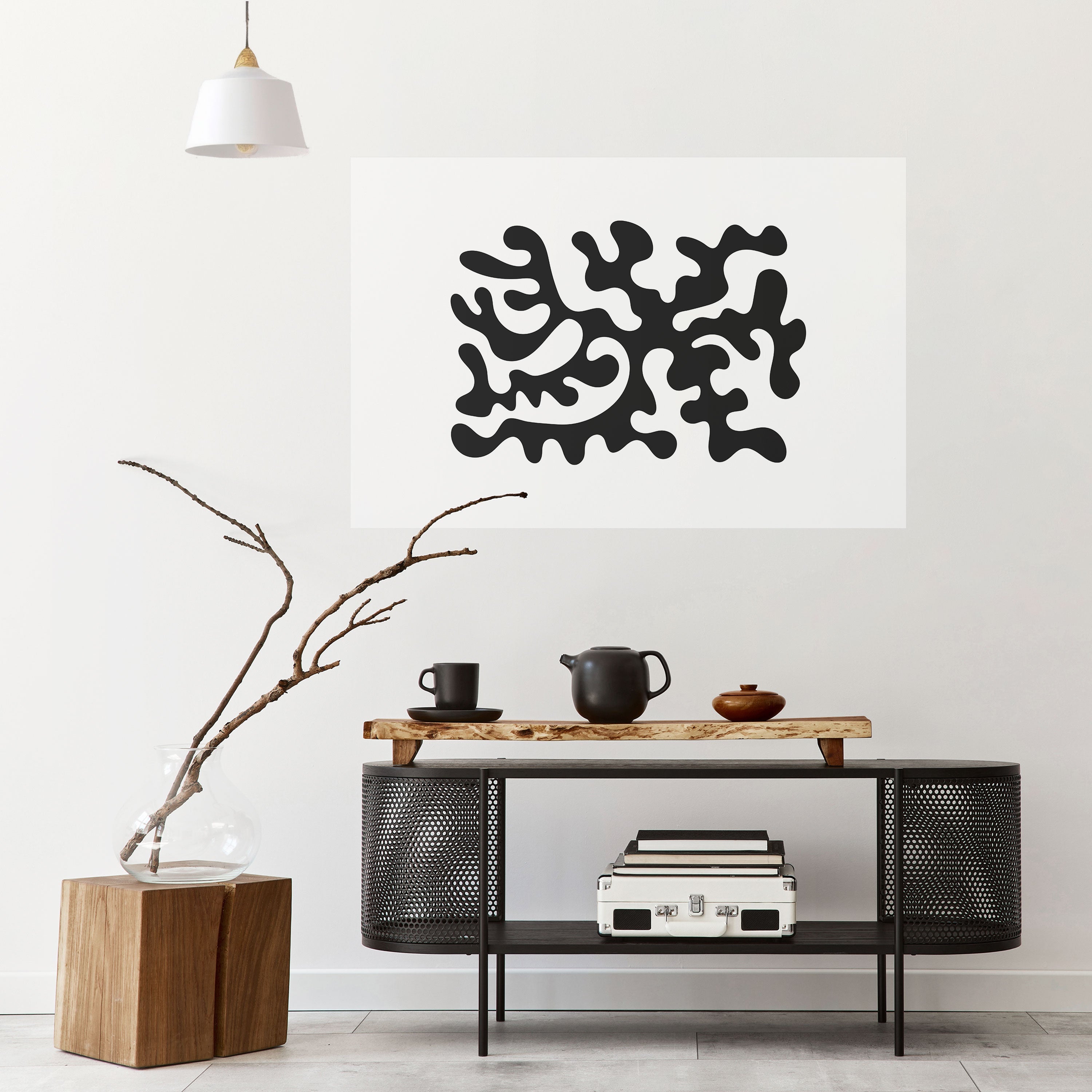 CHARCOAL CASCADE Οριζόντια αφίσα με δυνατότητα ξεφλουδίσματος και κολλήματος