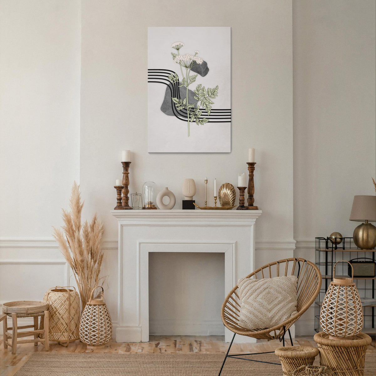 HERACLEUM ARRAY Κατακόρυφος Πίνακας σε Καμβά
