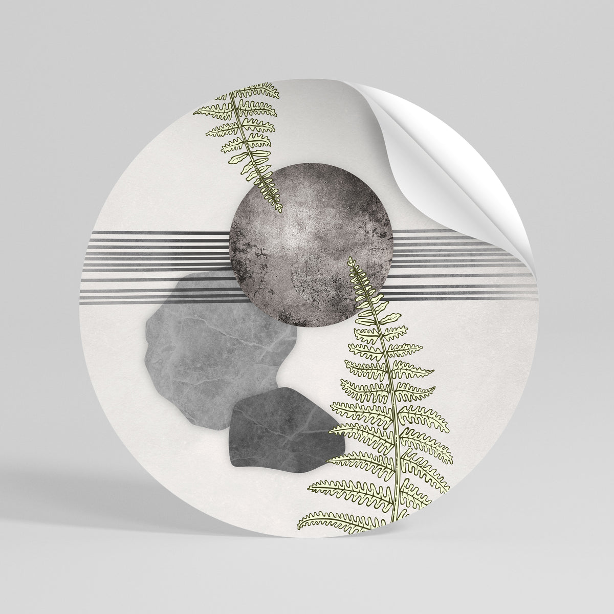 FERN MELANCHOLY Αυτοκόλλητη Αφίσα στρογγυλή