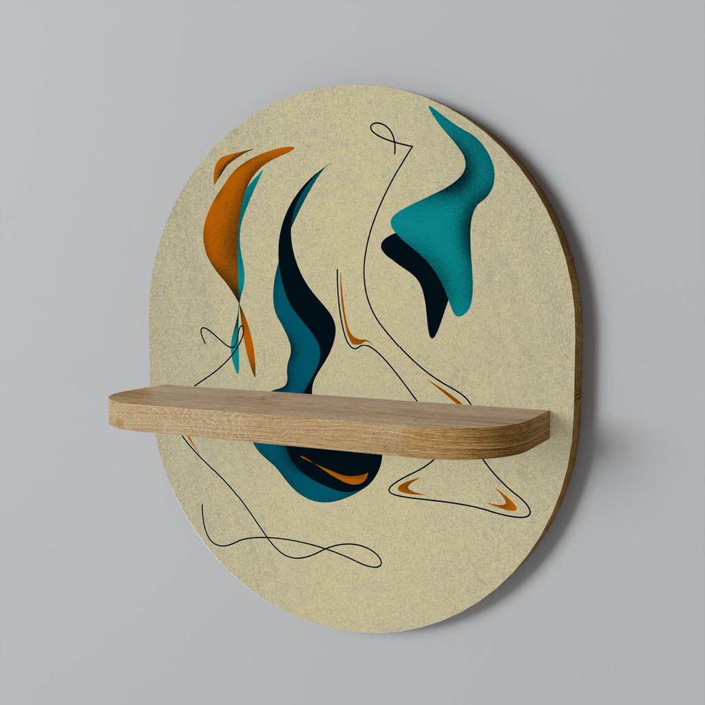 DREAMY DAZE Oval Art Shelf In Oak Effect