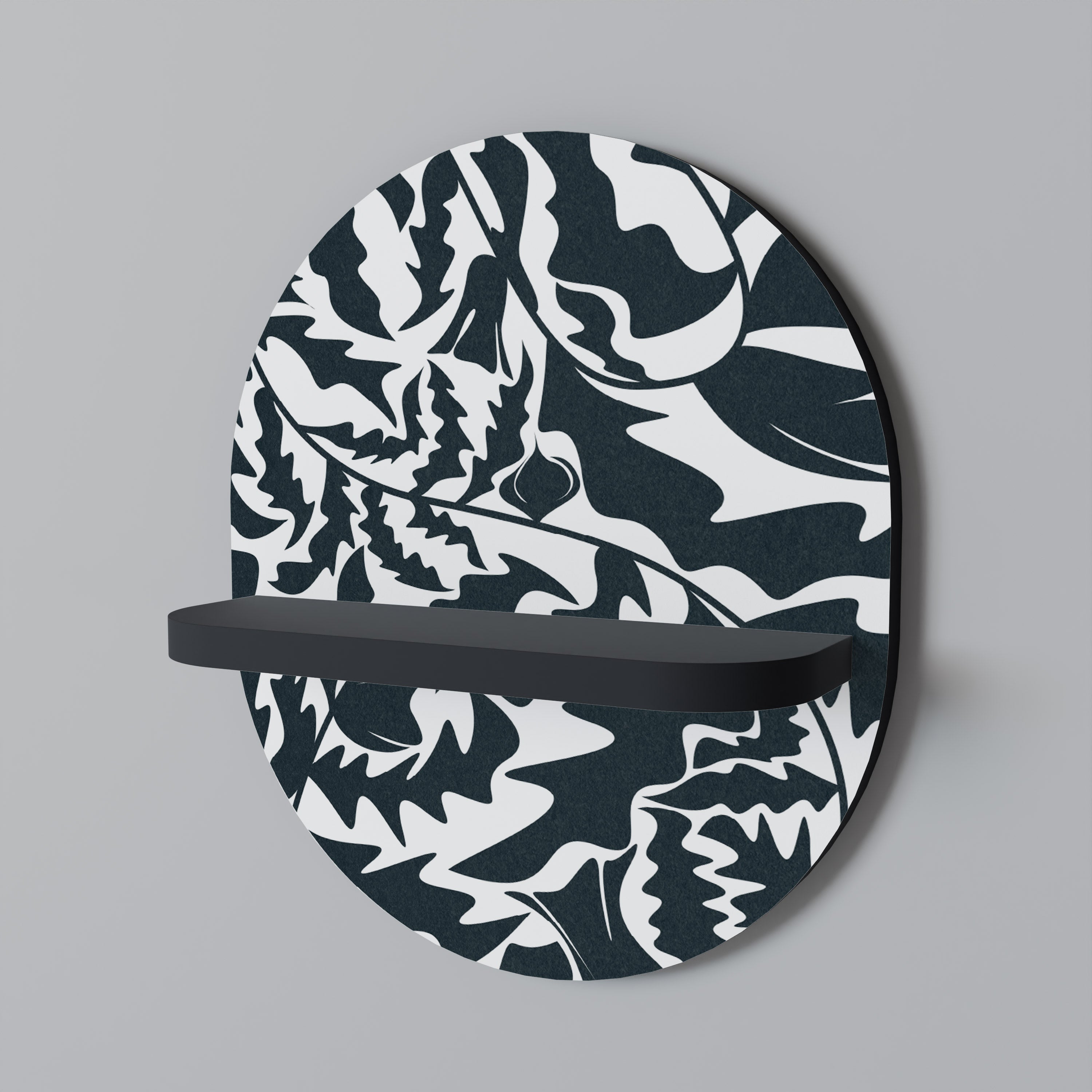 ETHEREAL ORNAMENT Οβάλ Ράφι Τέχνης σε Μαύρο Φινίρισμα