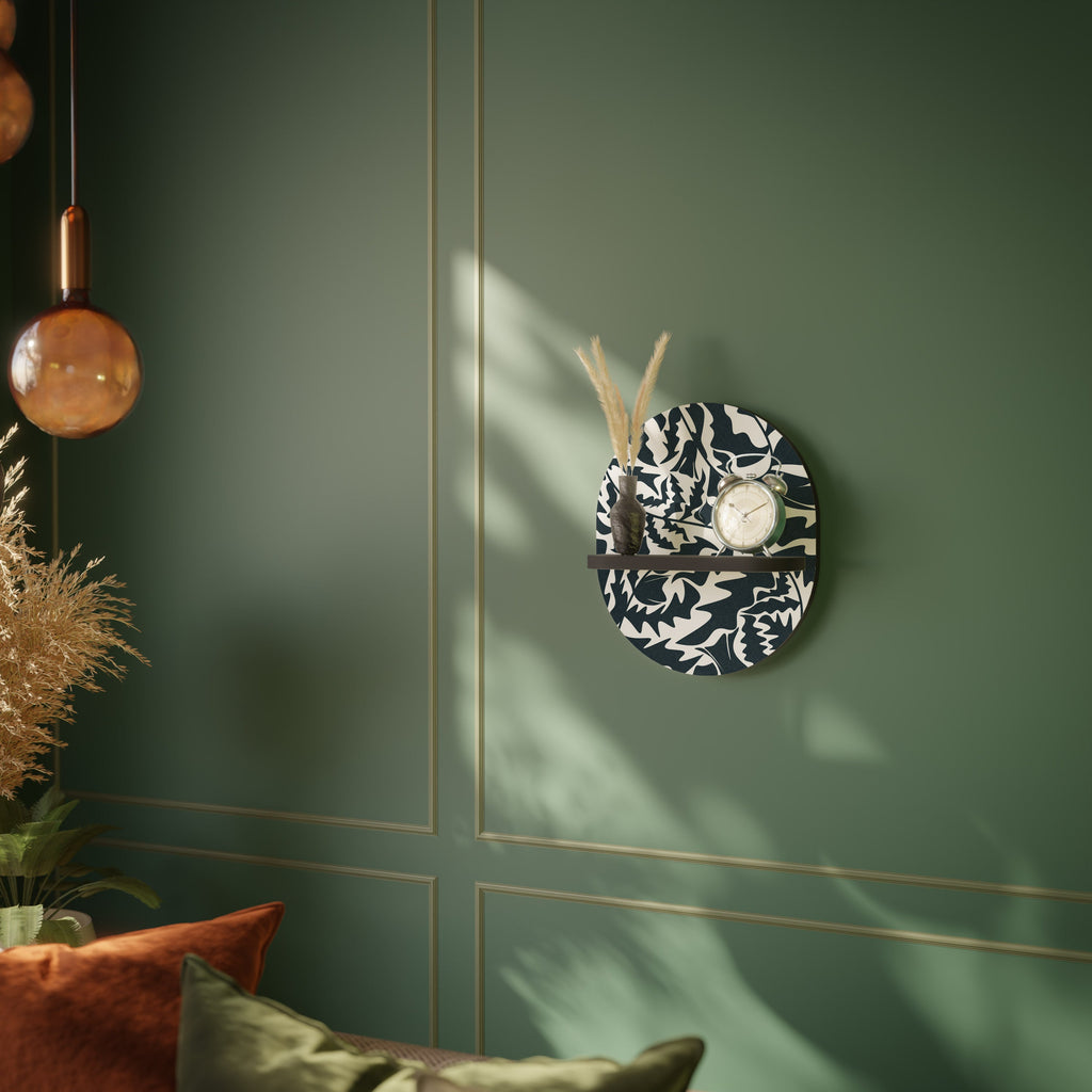 ETHEREAL ORNAMENT Οβάλ Ράφι Τέχνης σε Μαύρο Φινίρισμα