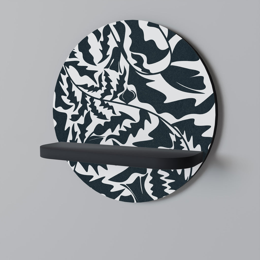 ETHEREAL ORNAMENT Στρογγυλό Ράφι Τέχνης σε Μαύρο Φινίρισμα