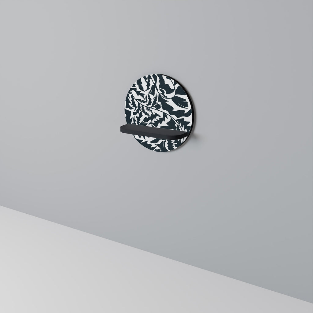 ETHEREAL ORNAMENT Στρογγυλό Ράφι Τέχνης σε Μαύρο Φινίρισμα