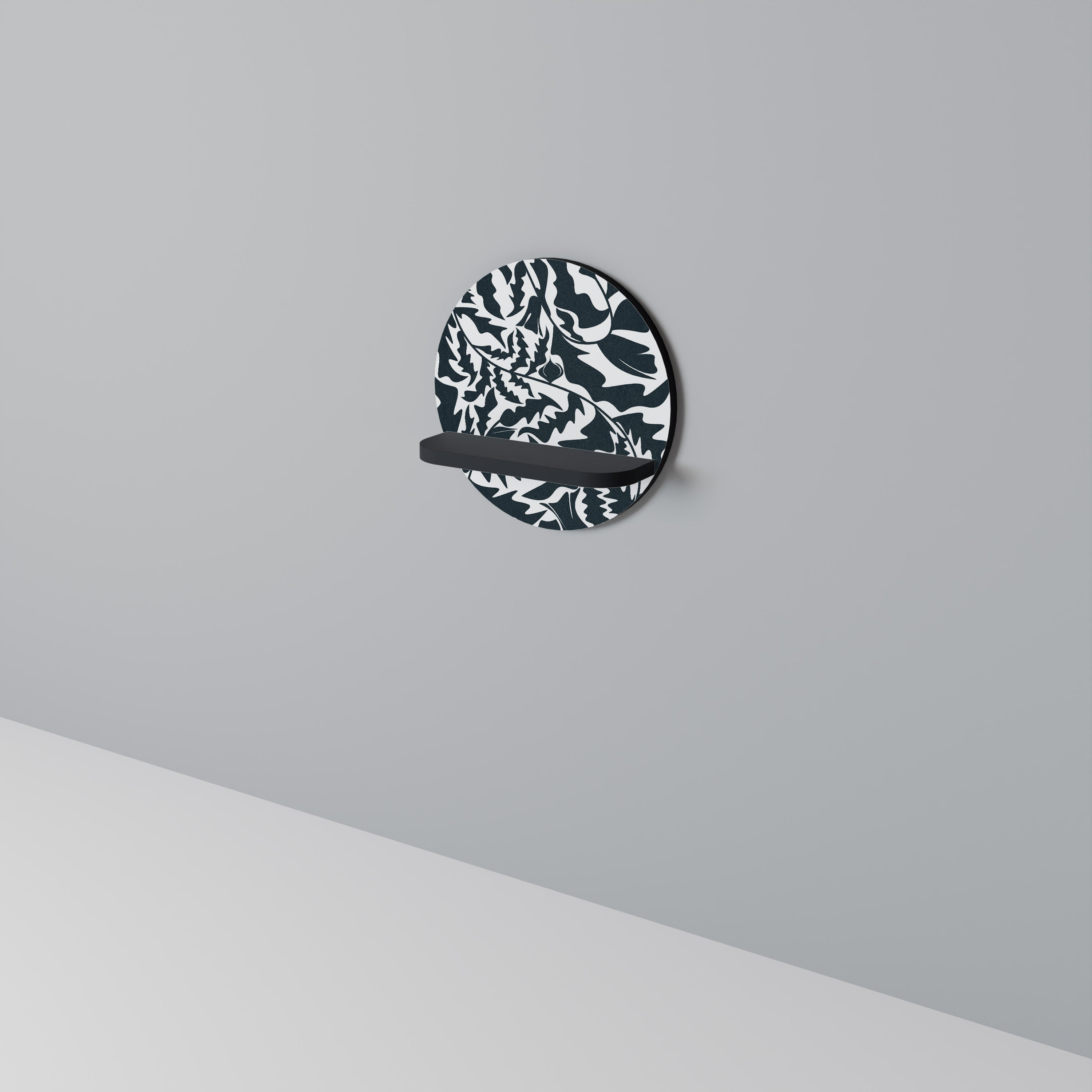 ETHEREAL ORNAMENT Στρογγυλό Ράφι Τέχνης σε Μαύρο Φινίρισμα