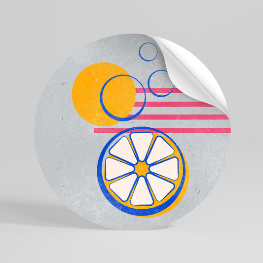 CITRUS SPARK Αυτοκόλλητη Αφίσα στρογγυλή
