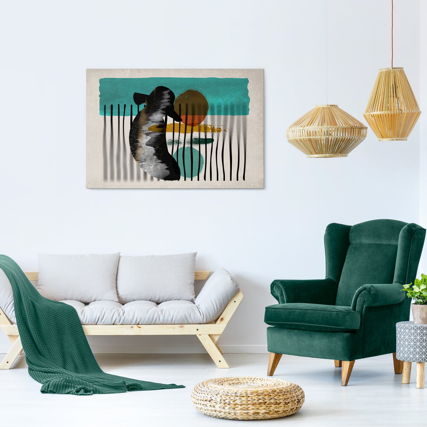 INKWELL TURQOISE Horizontal Canvas Print